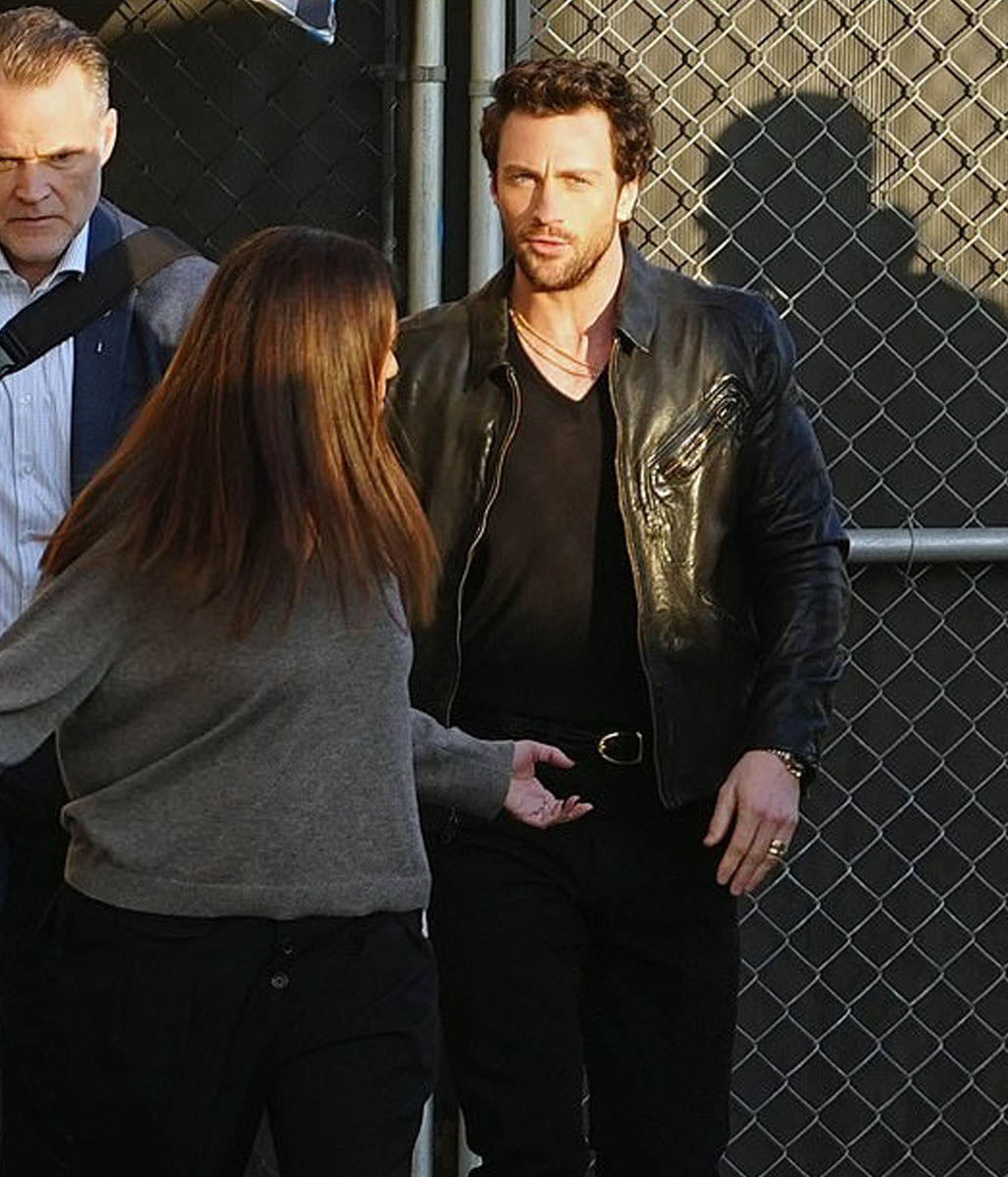 Aaron Taylor Motorcycle Leather Jacket