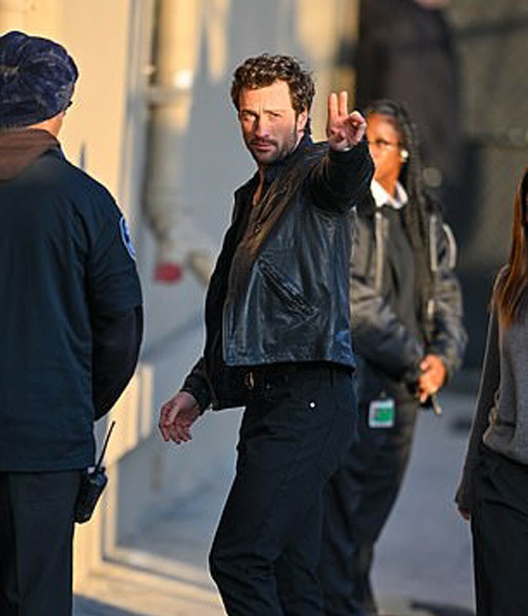 Aaron Taylor Motorcycle Leather Jacket