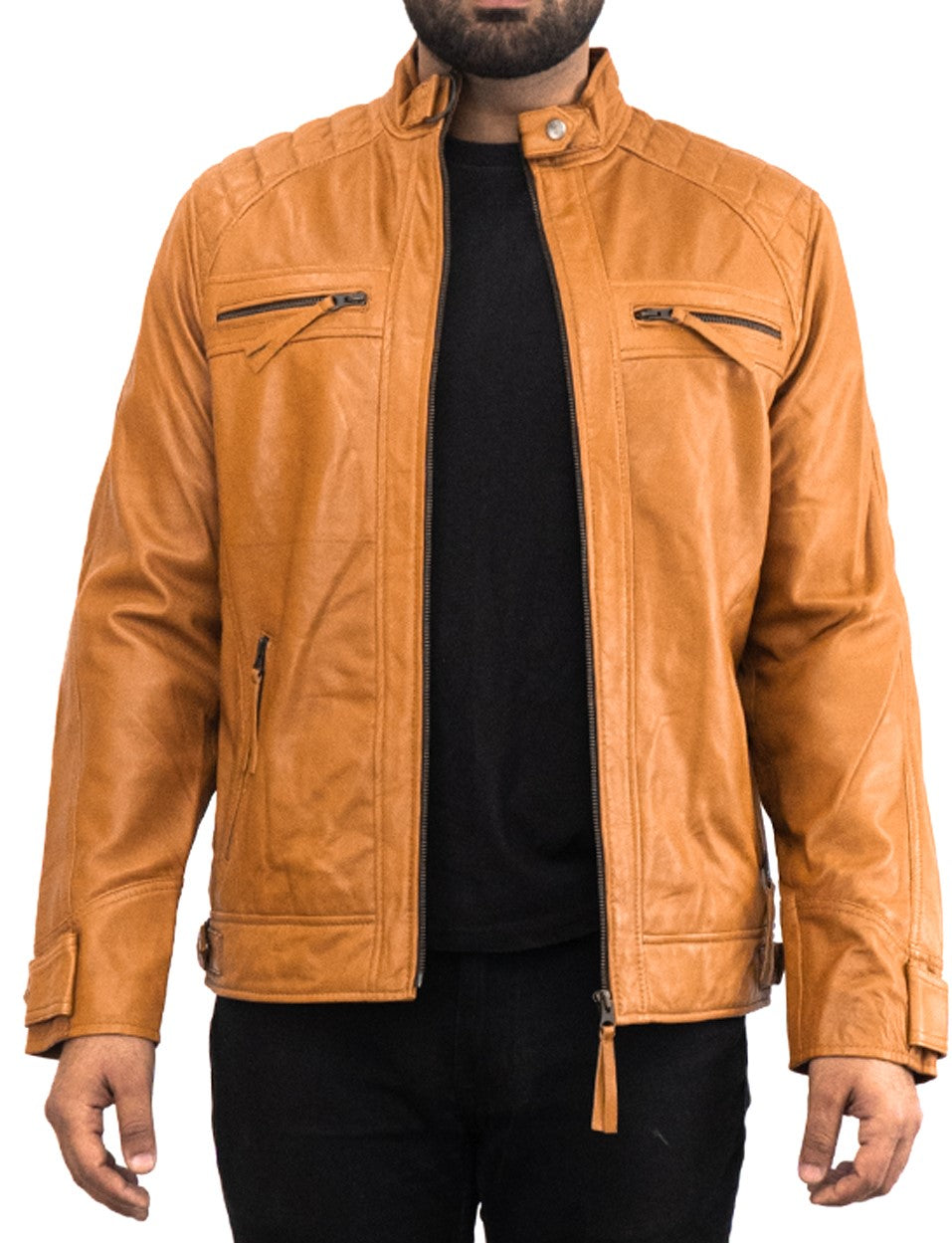 Aaron brown leather jacket