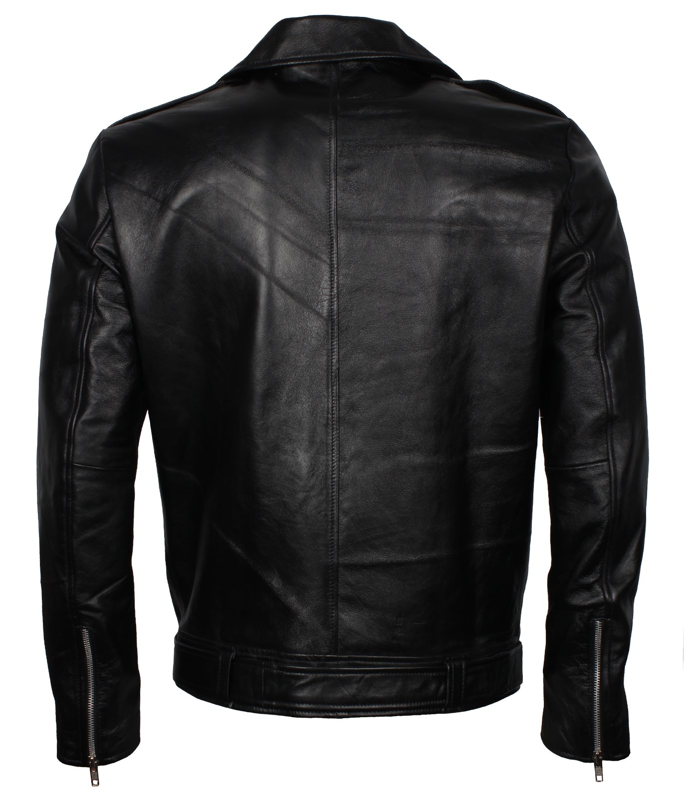 Biker Men's Black Genuine Leather Designer Jacket - Schwarz Herren Lederjacke