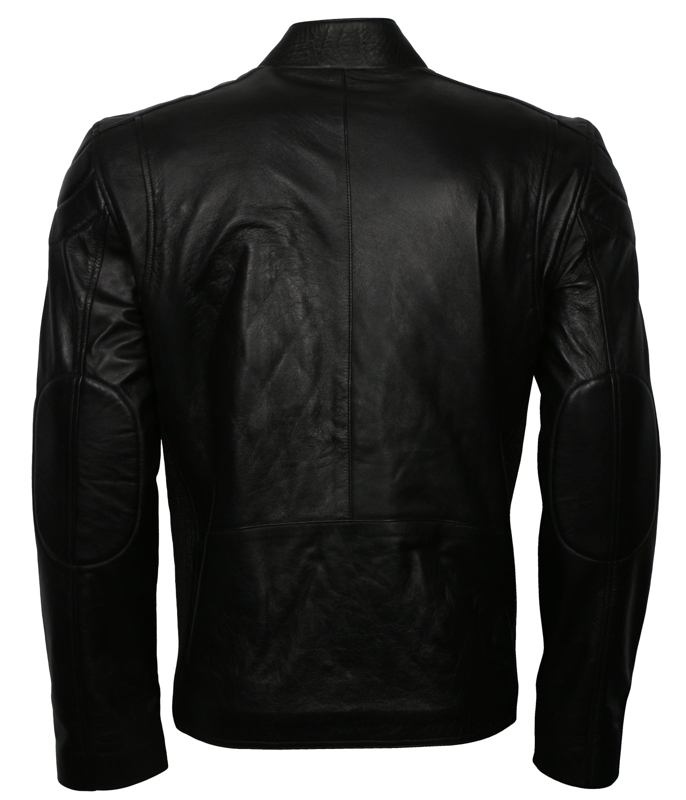 Biker Black Motorcycle Leather Jacket - Slimfit Schwarz Herren Lederjacke