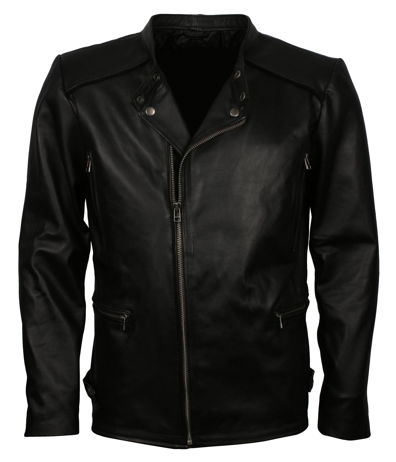 Biker Men's Designer Black Motorcycle Leather Jacket - Herren Motorrad Lederjacke