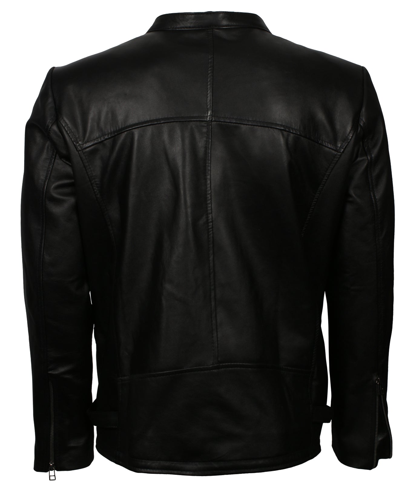 Biker Men's Designer Black Motorcycle Leather Jacket - Herren Motorrad Lederjacke
