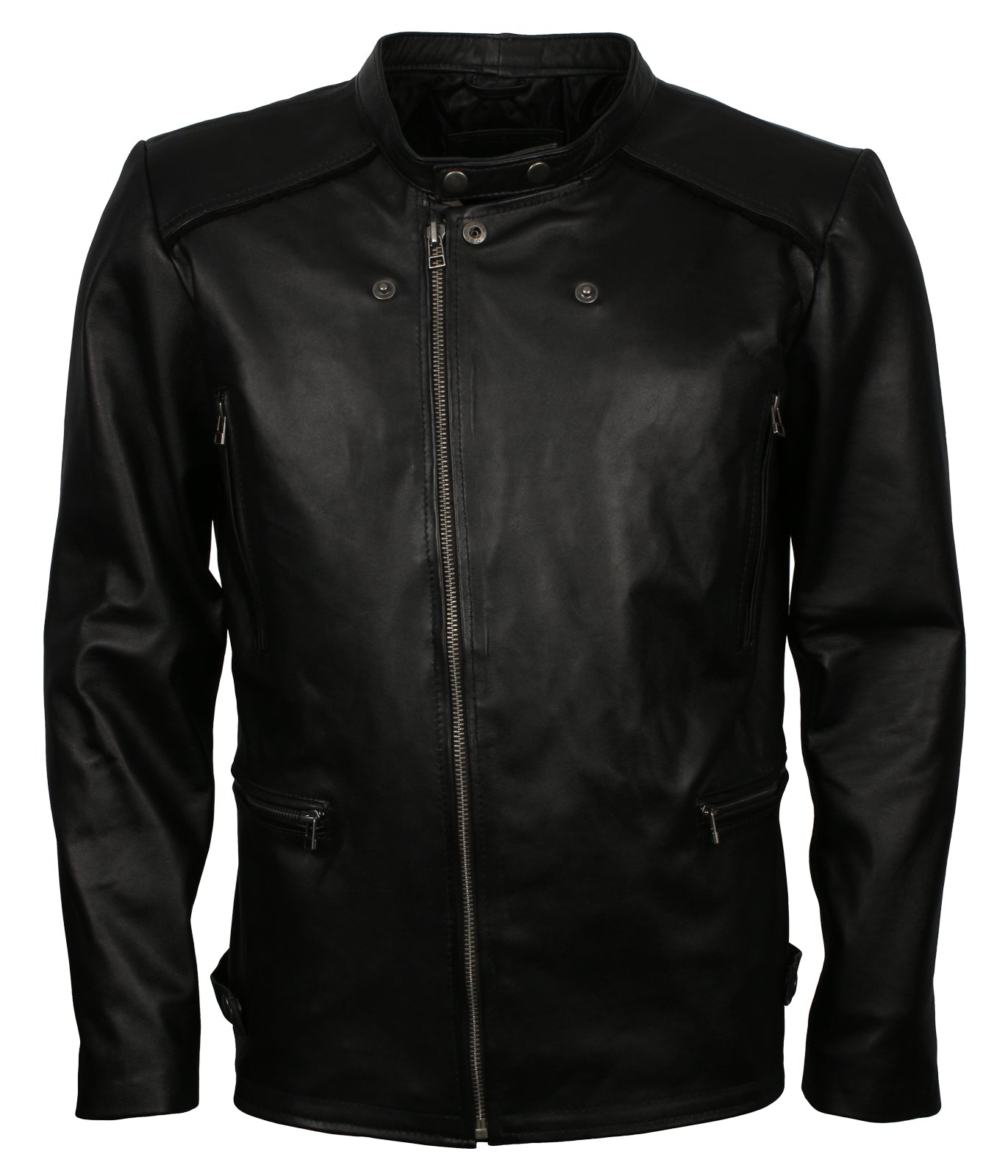 Biker Men's Designer Black Motorcycle Leather Jacket - Herren Motorrad Lederjacke