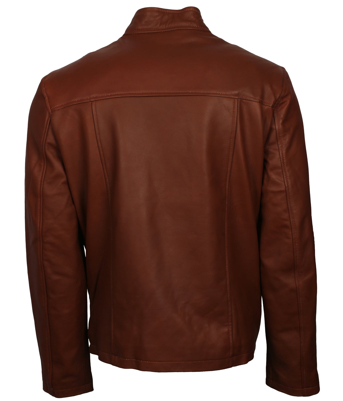 Biker Men's Brown Genuine Leather Jacket