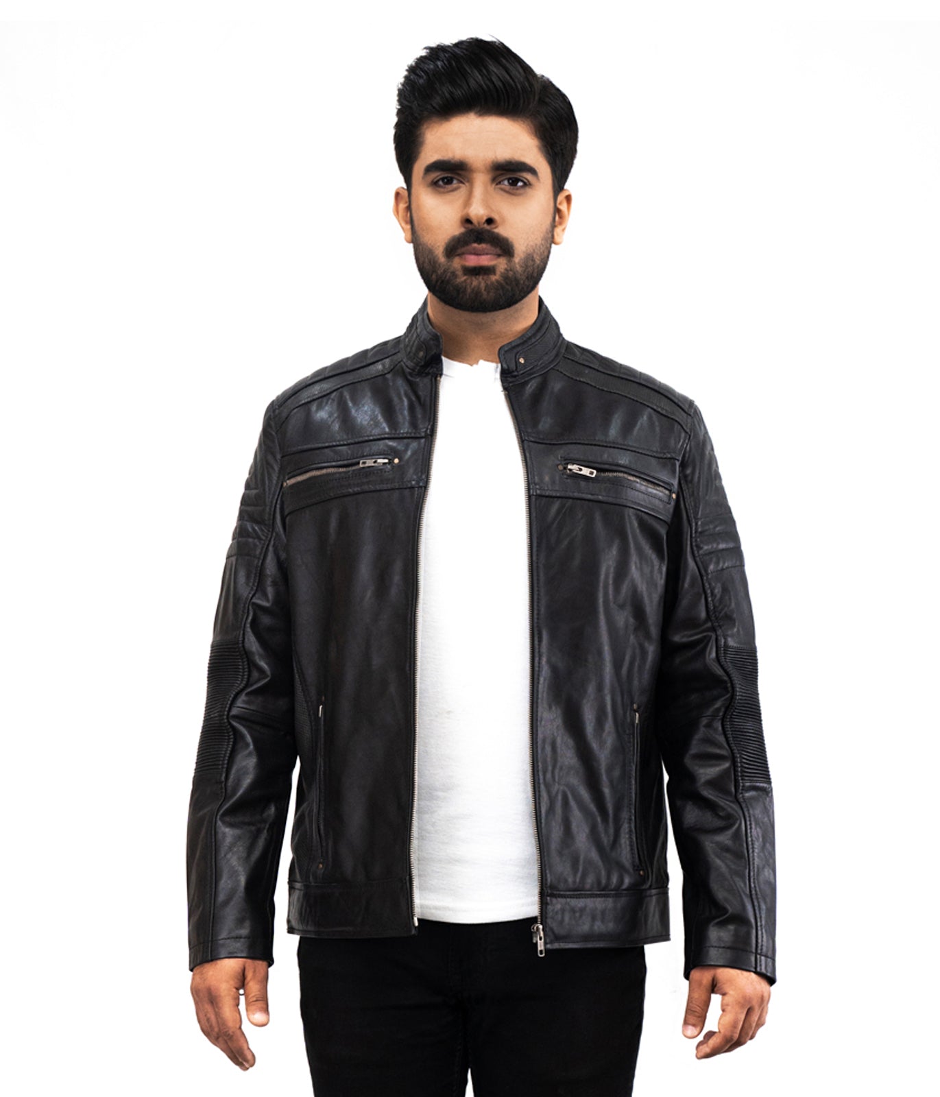 Black Motorcycle De Niro Leather Jacket - Italian Mafia Lederjacke