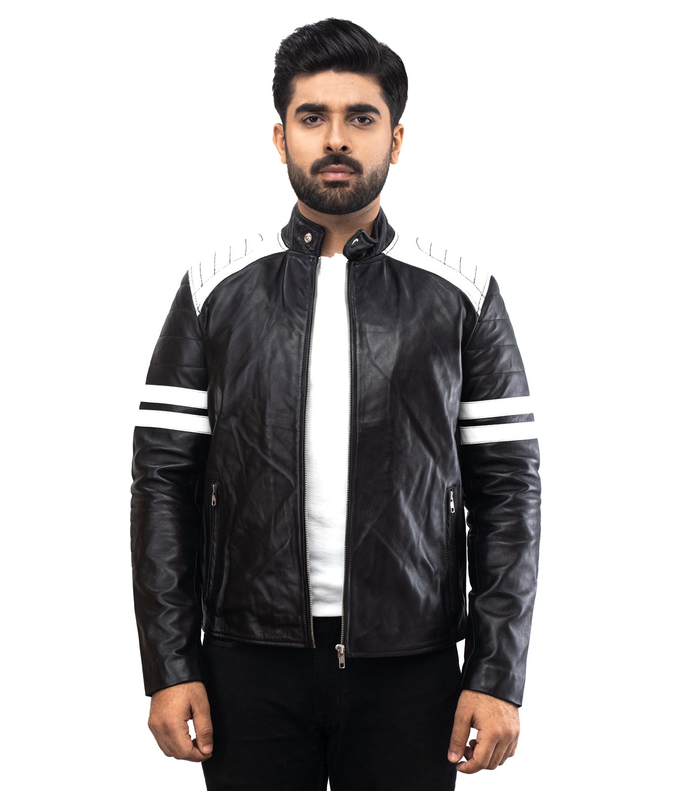 Black Moto GP Racing Leather Jacket - Biker Rennjacke - veste de course pour hommes