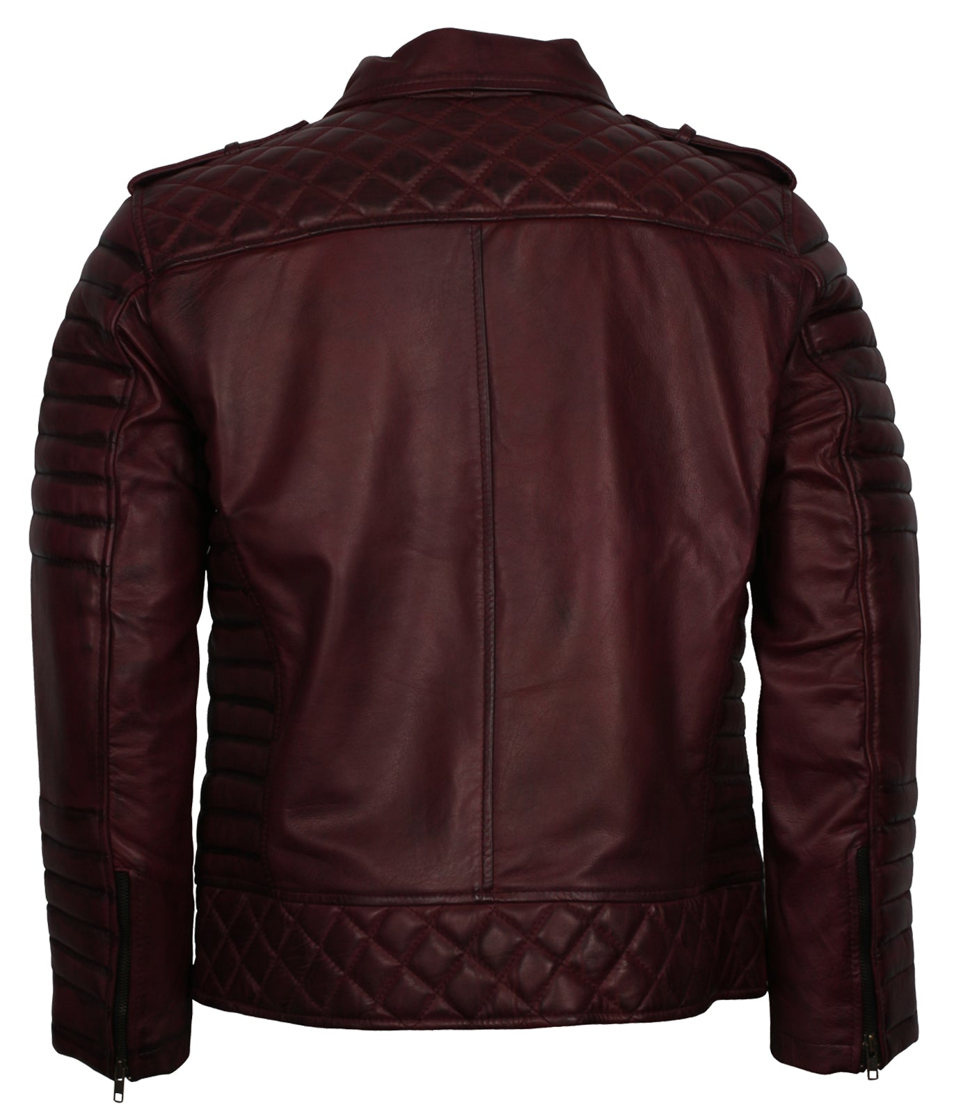 Brando Maroon Waxed Biker Leather Jacket - Herren Designer rot rennjacke