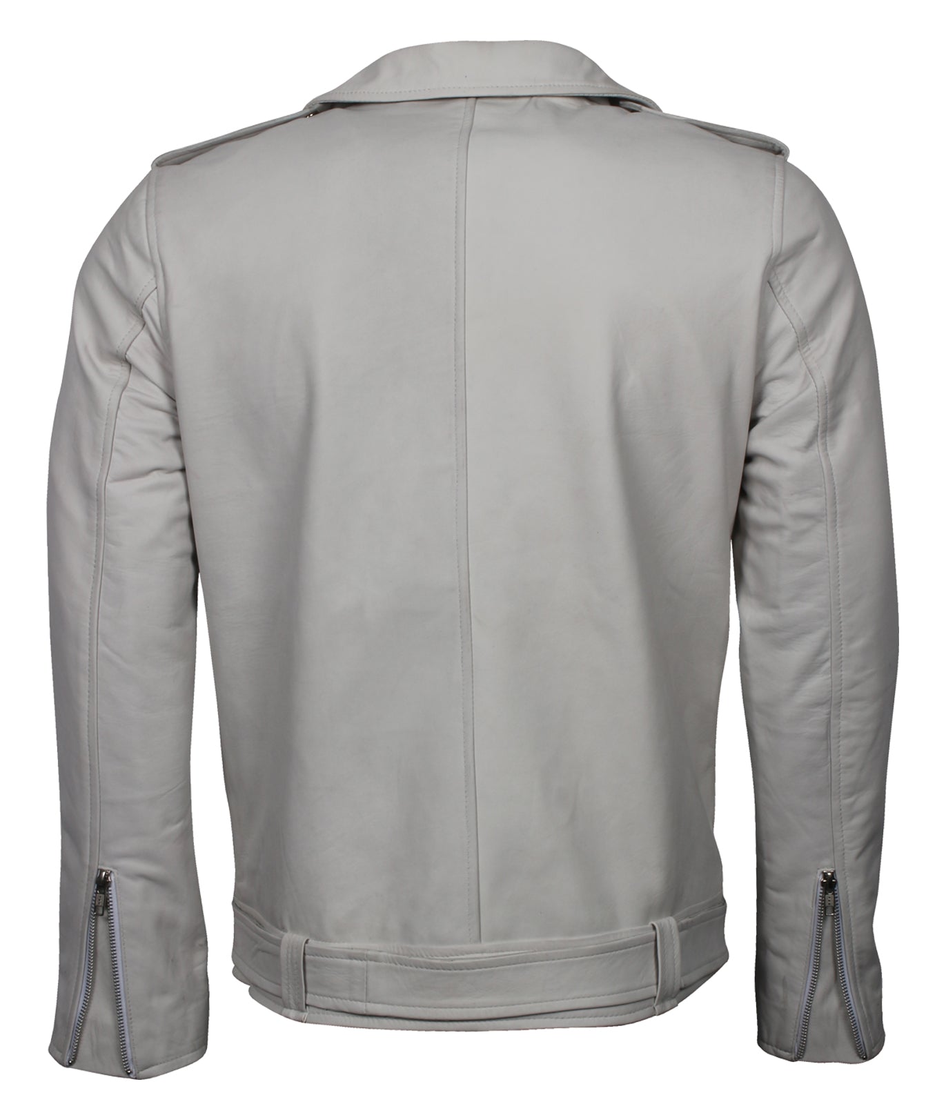 Brando Men's White Biker Leather Jacket - Weiss Brando Rennjacke