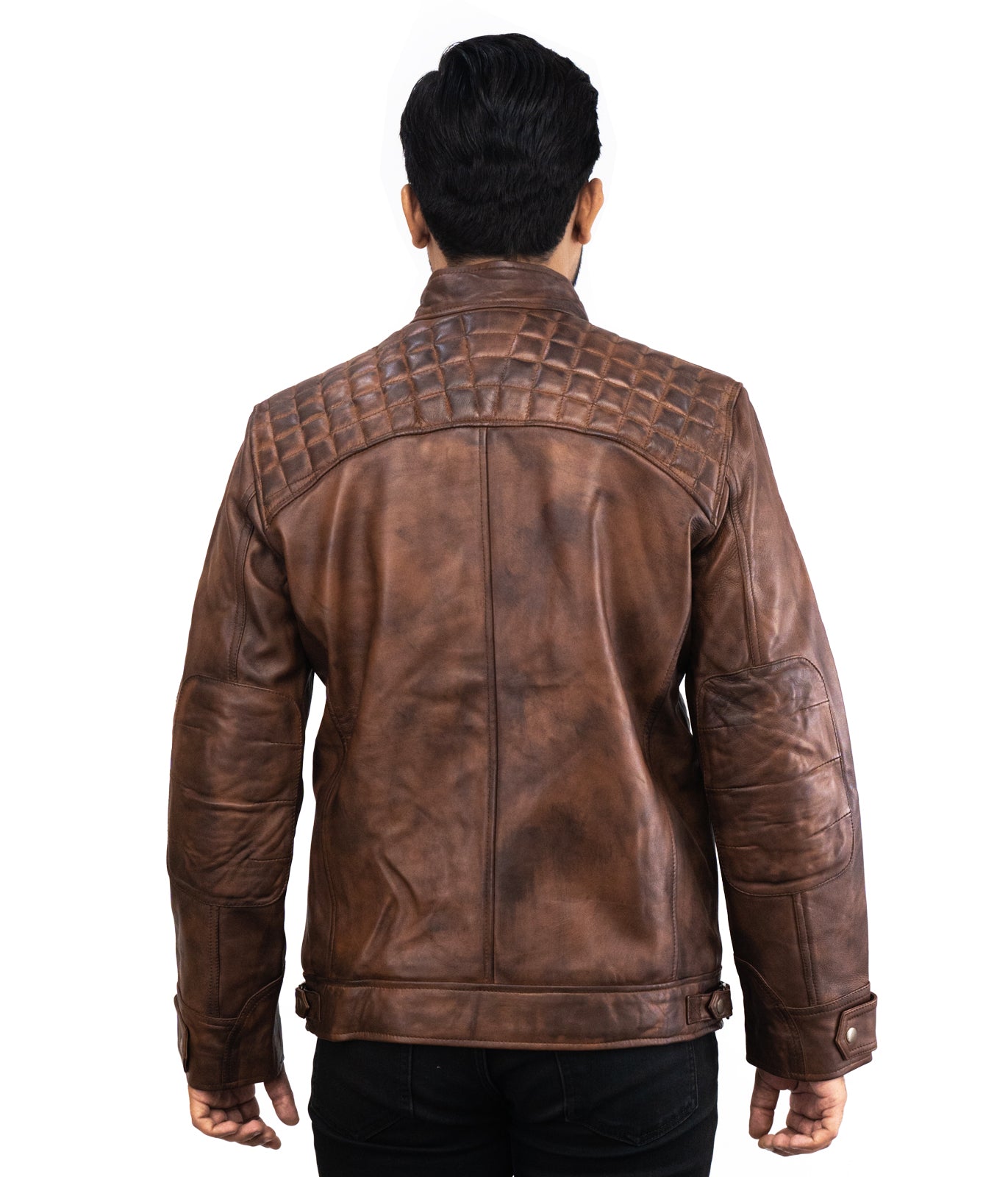 Brown Florida Biker Leather Jacket - Herren Braun Biker Celebrity Inpired Lederjacke