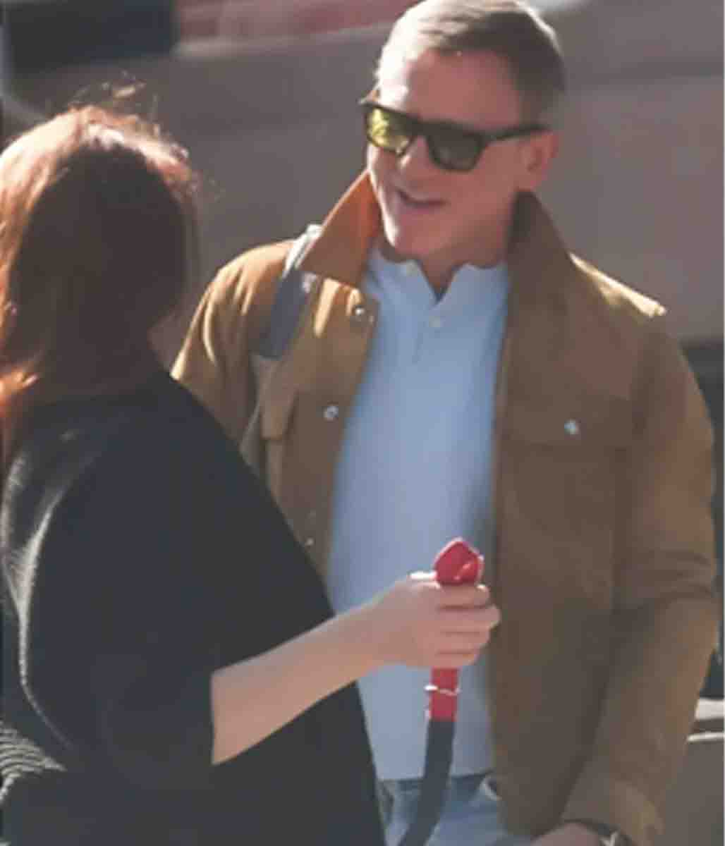 Daniel Craig Brown Suede Trucker Jacket