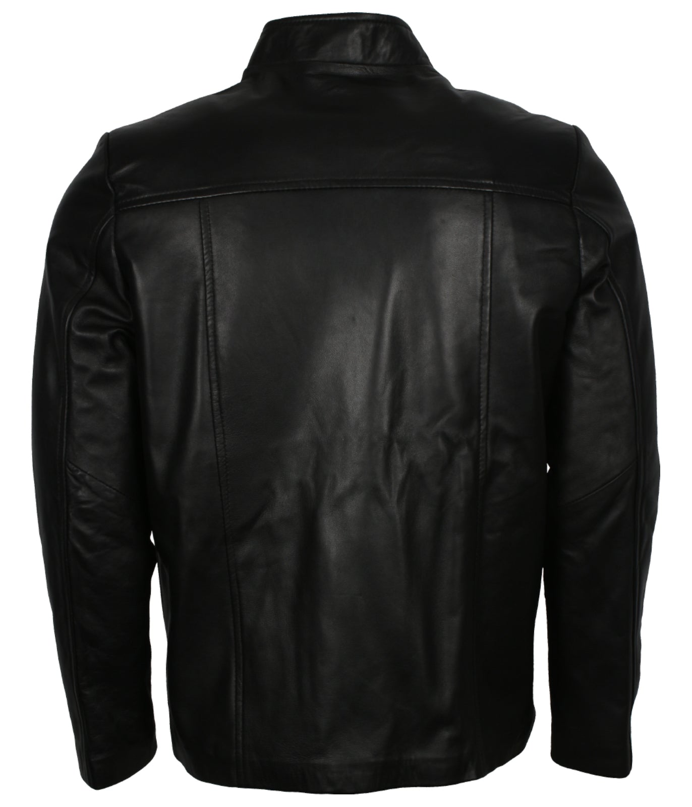 Fashion Men's Black Biker Leather Jacket - Schwarz Biker Lederjacke