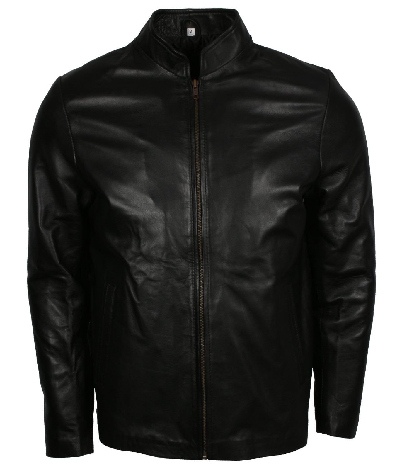 Fashion Men's Black Biker Leather Jacket - Schwarz Biker Lederjacke