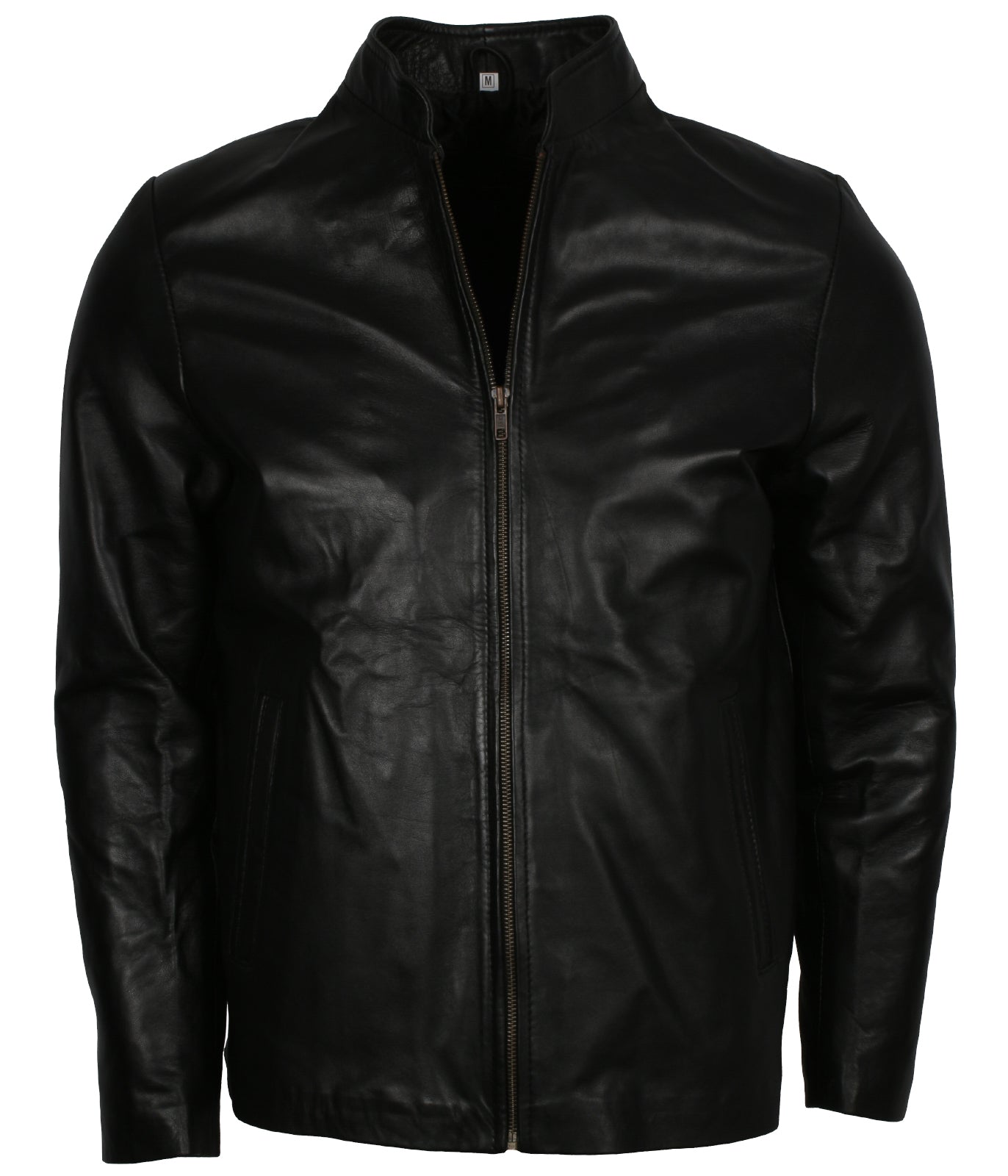 Fashion Men's Black Biker Leather Jacket - Schwarz Biker Lederjacke