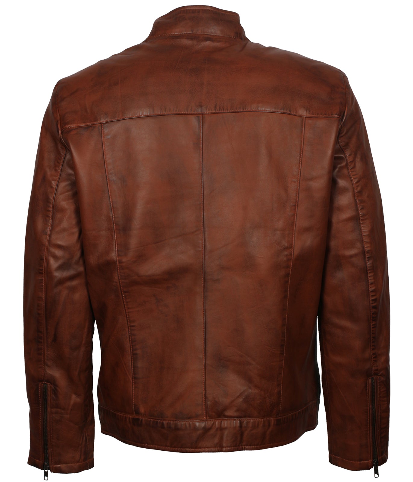 Fashion Men's Brown Waxed Leather Jacket