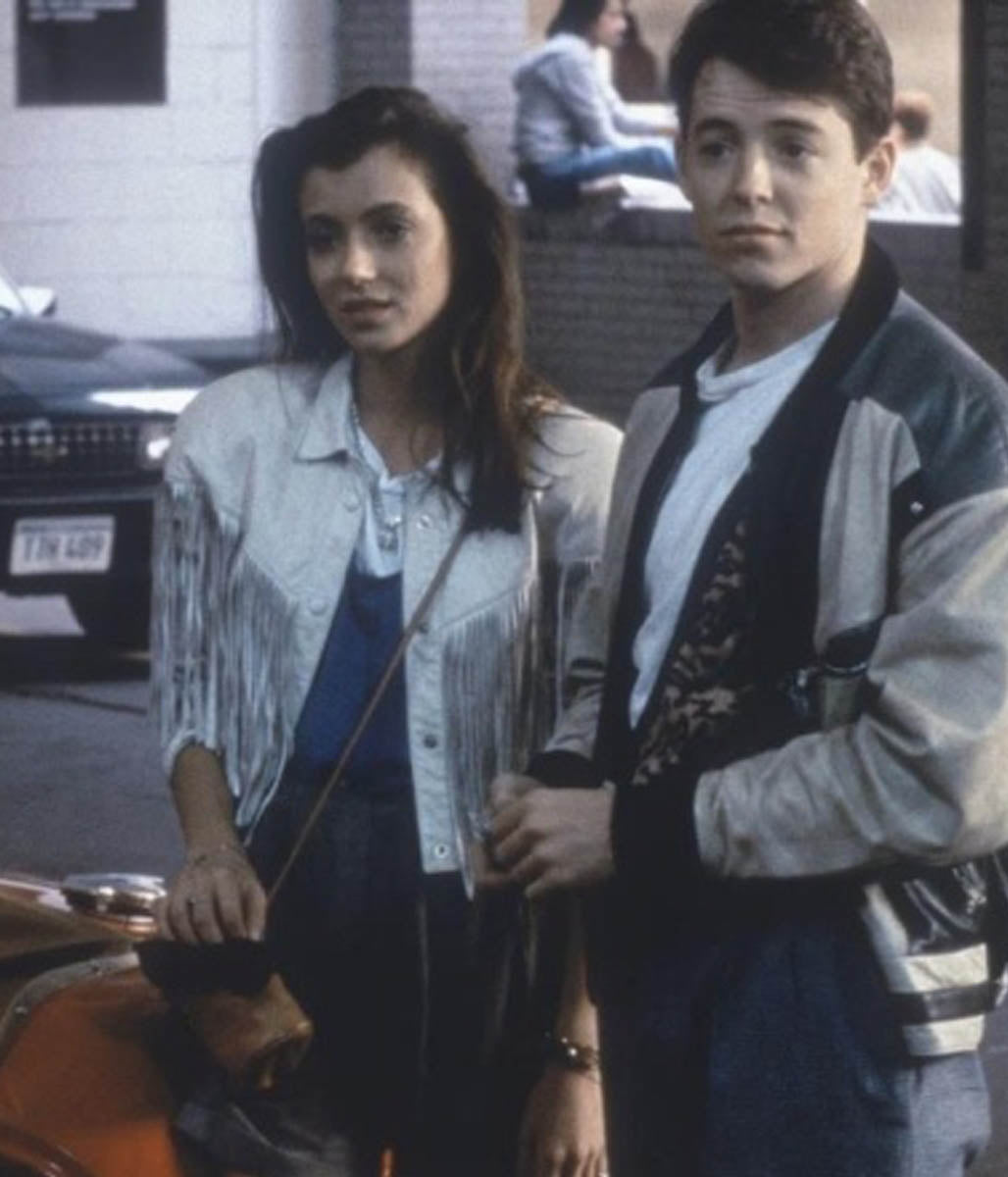 Mia Sara White Fringe Leather Jacket