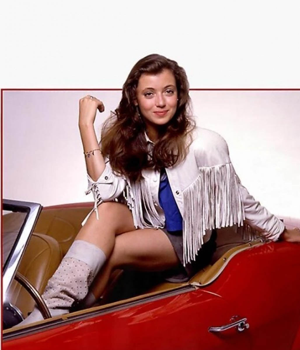 Mia Sara White Fringe Leather Jacket