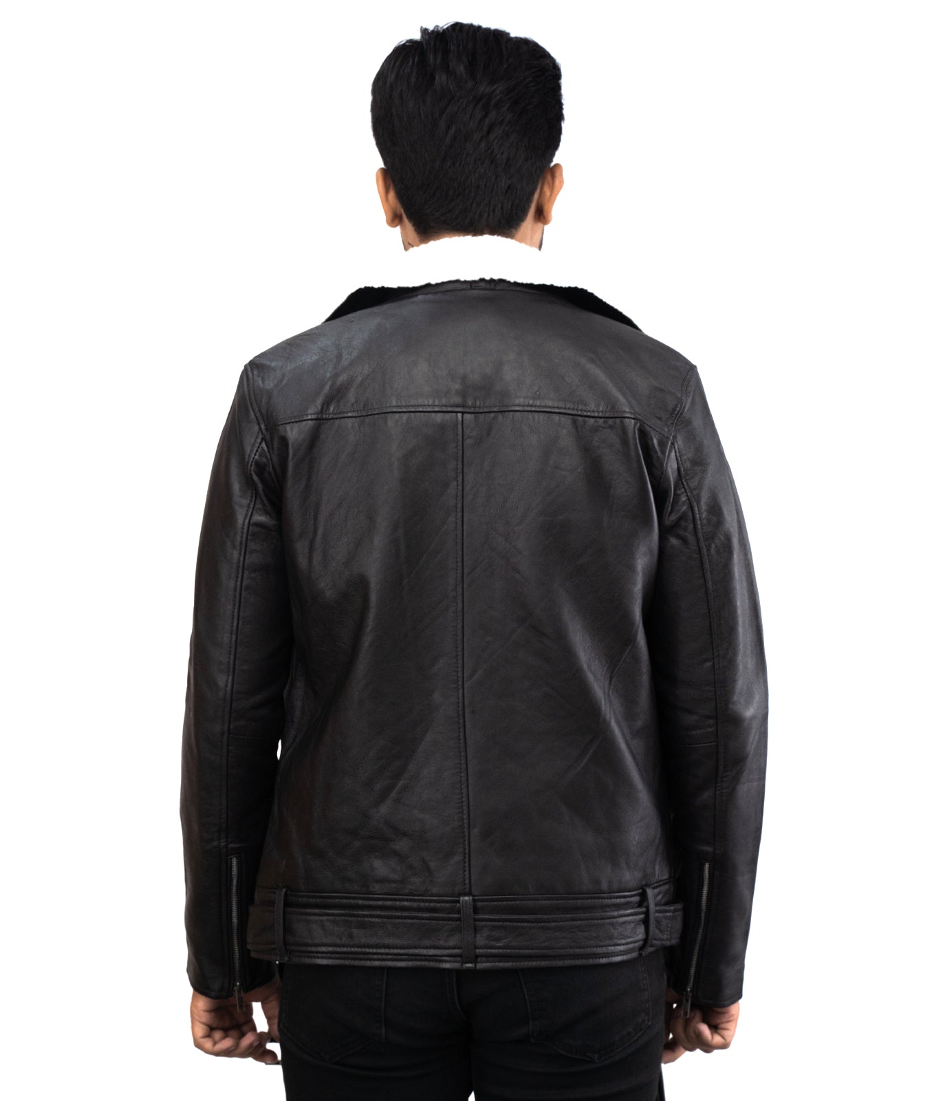 Fur Collar Auckland Leather Jacket - Herren Brando Bikerjacke