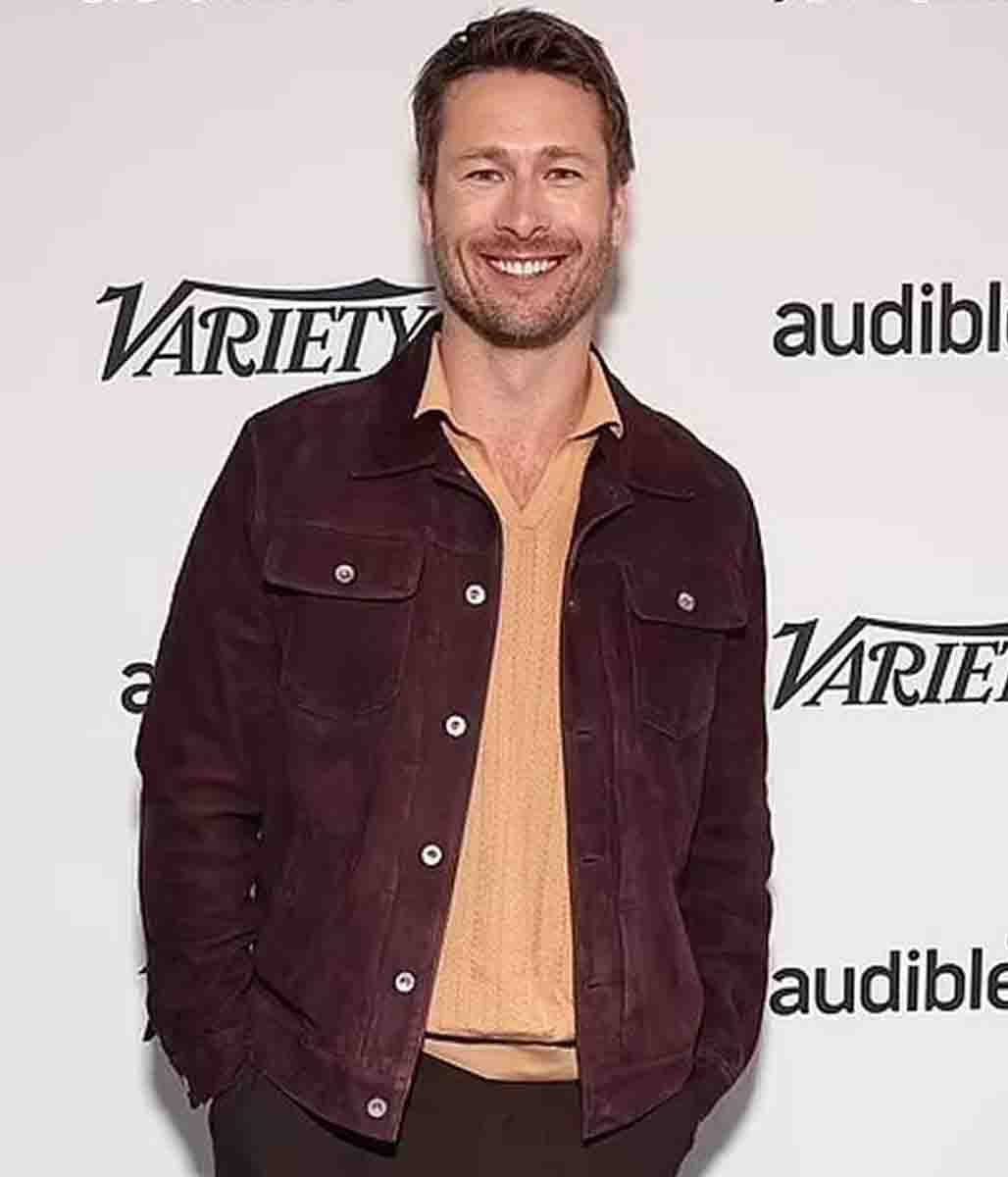 Hit Man Glen Powell Suede Jacket