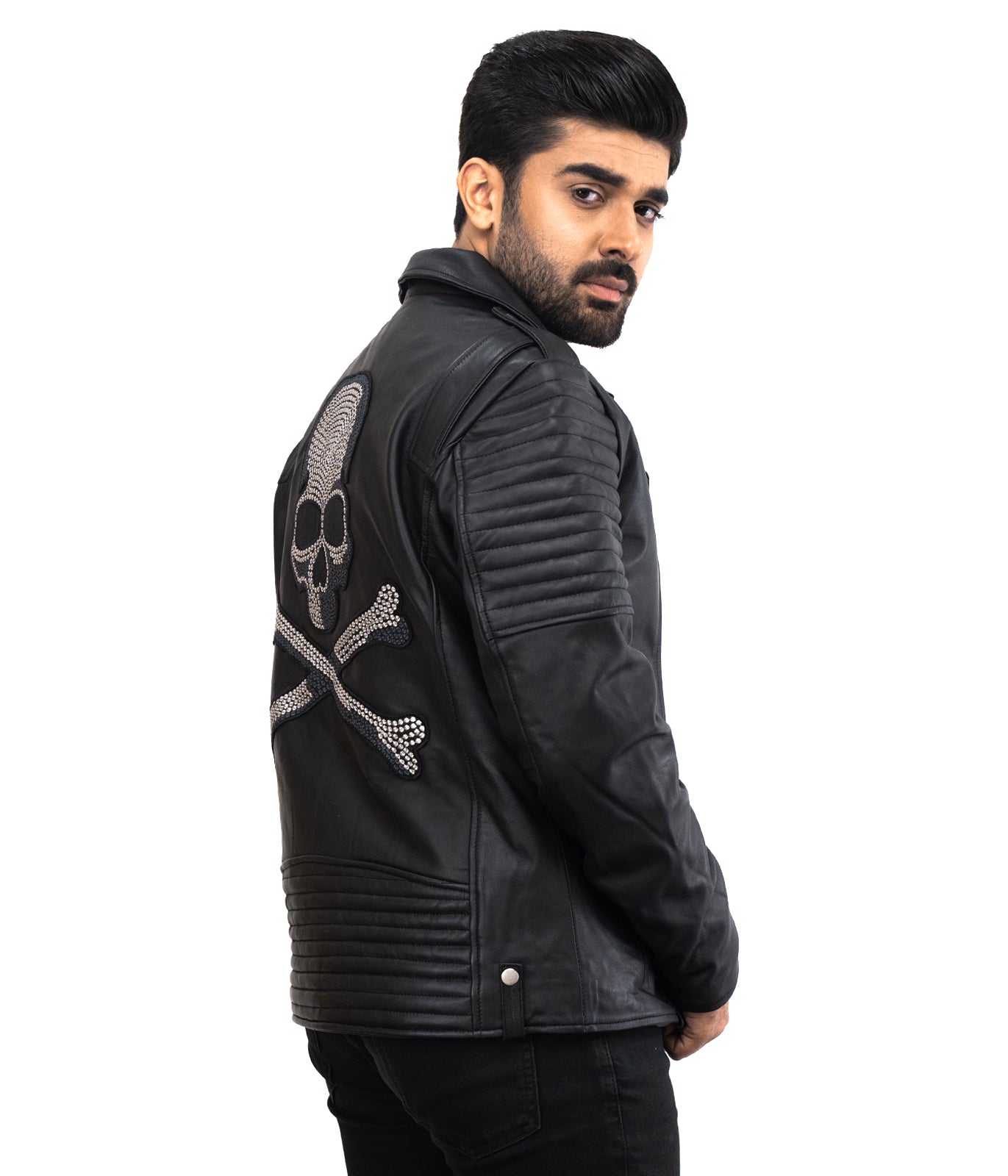Skull Motorcycle Riding Biker Leather Jacket