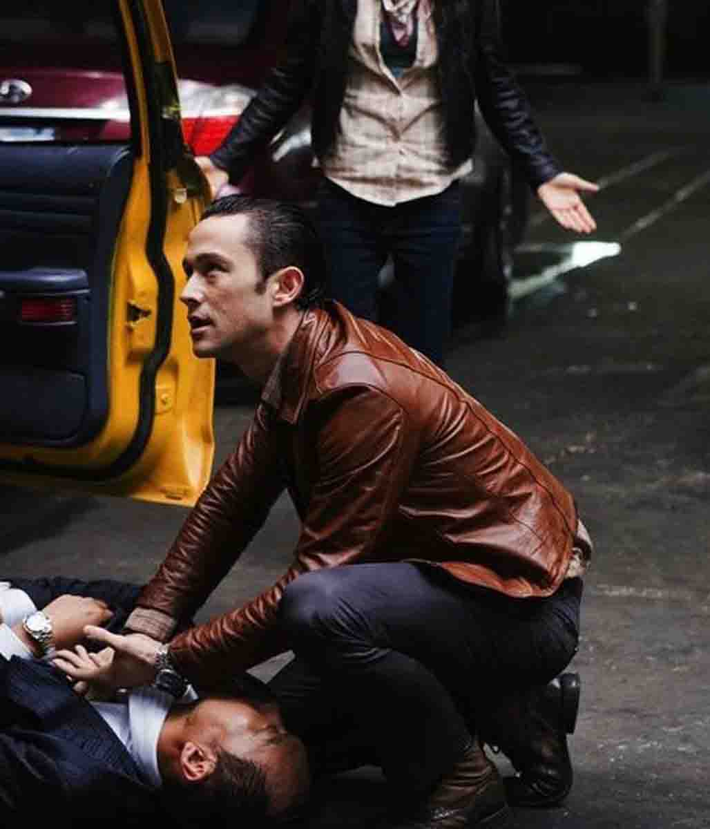 Brown Joseph Levitt Inception Arthur Leather Jacket