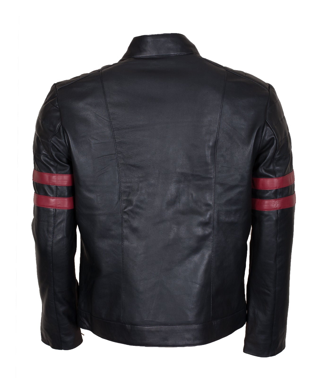 Mayhem Black Slimfit Motorcycle Leather Jacket - Schwarz Biker Lederjacke