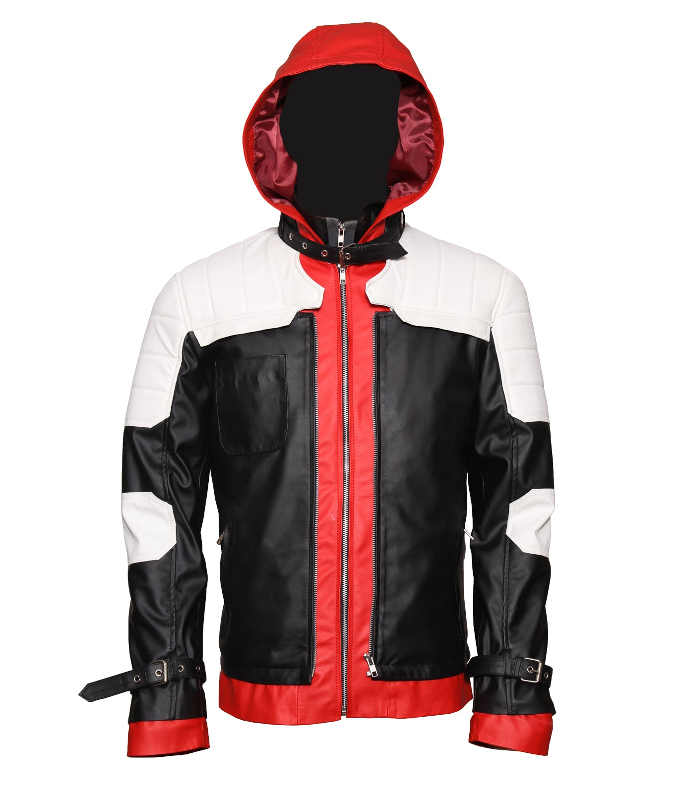 Men's Arkham Bat Knight Man Red hood Faux Costume - Halloween Cosplay Jacket