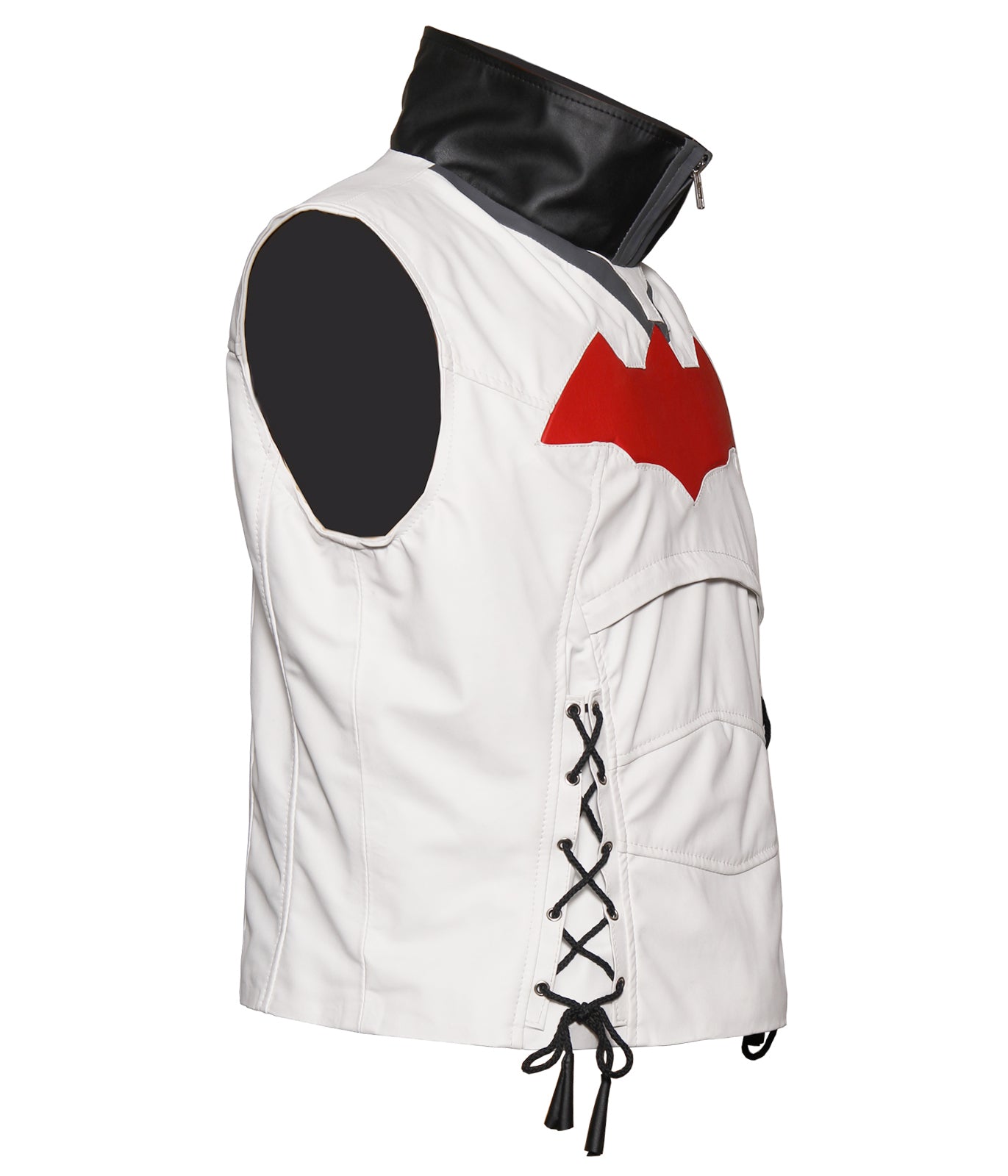 Men's Arkham Bat Knight Man Red hood Faux Costume - Halloween Cosplay Jacket