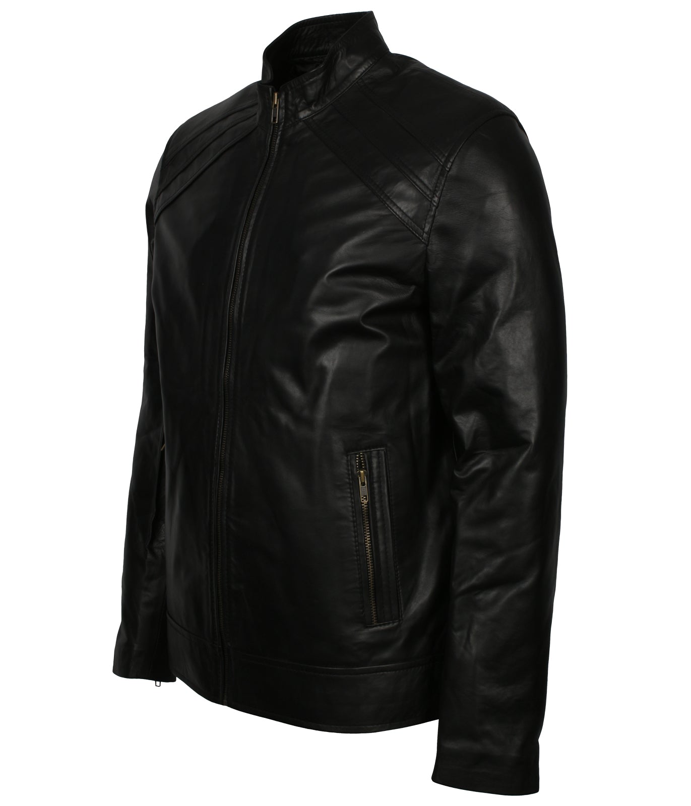 Men's Biker Black Genuine Leather Jacket - Casual Top G Leather Jacket