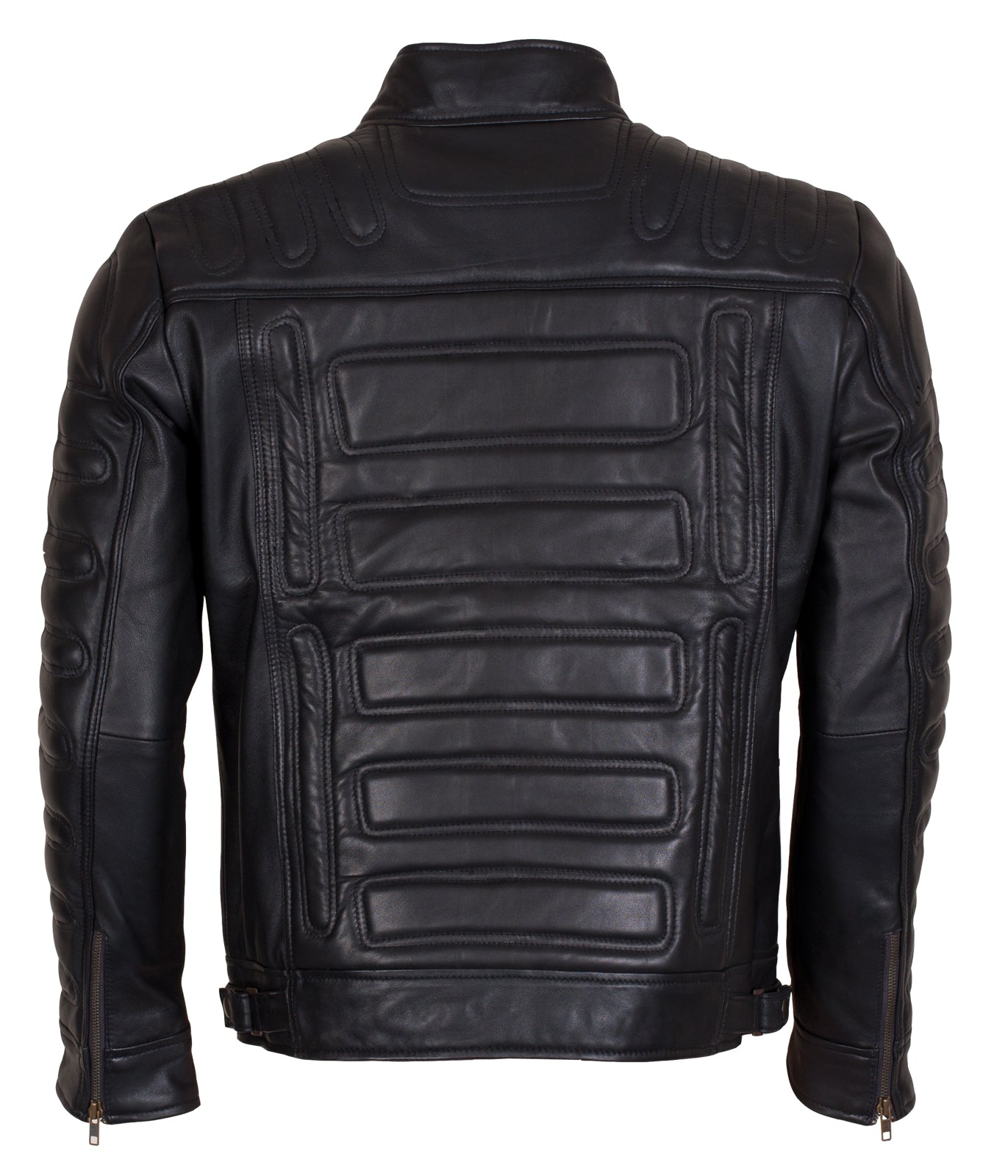 Men's Biker Black Leather Jacket - Herren Moto GP Biker Lederjacke