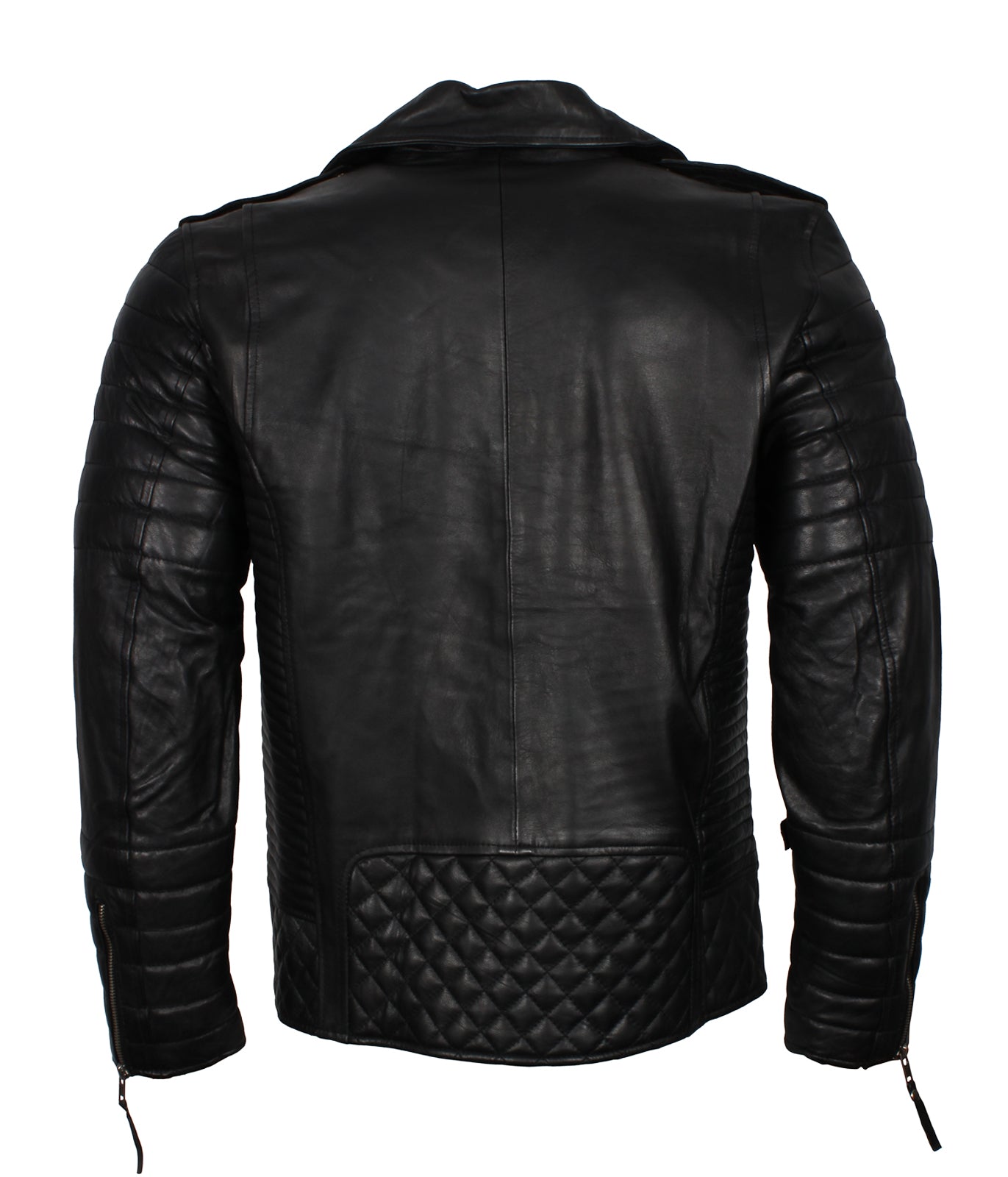 Men's Black Vintage Biker Leather Jacket - Kylian Mbappe Inspired Jacket