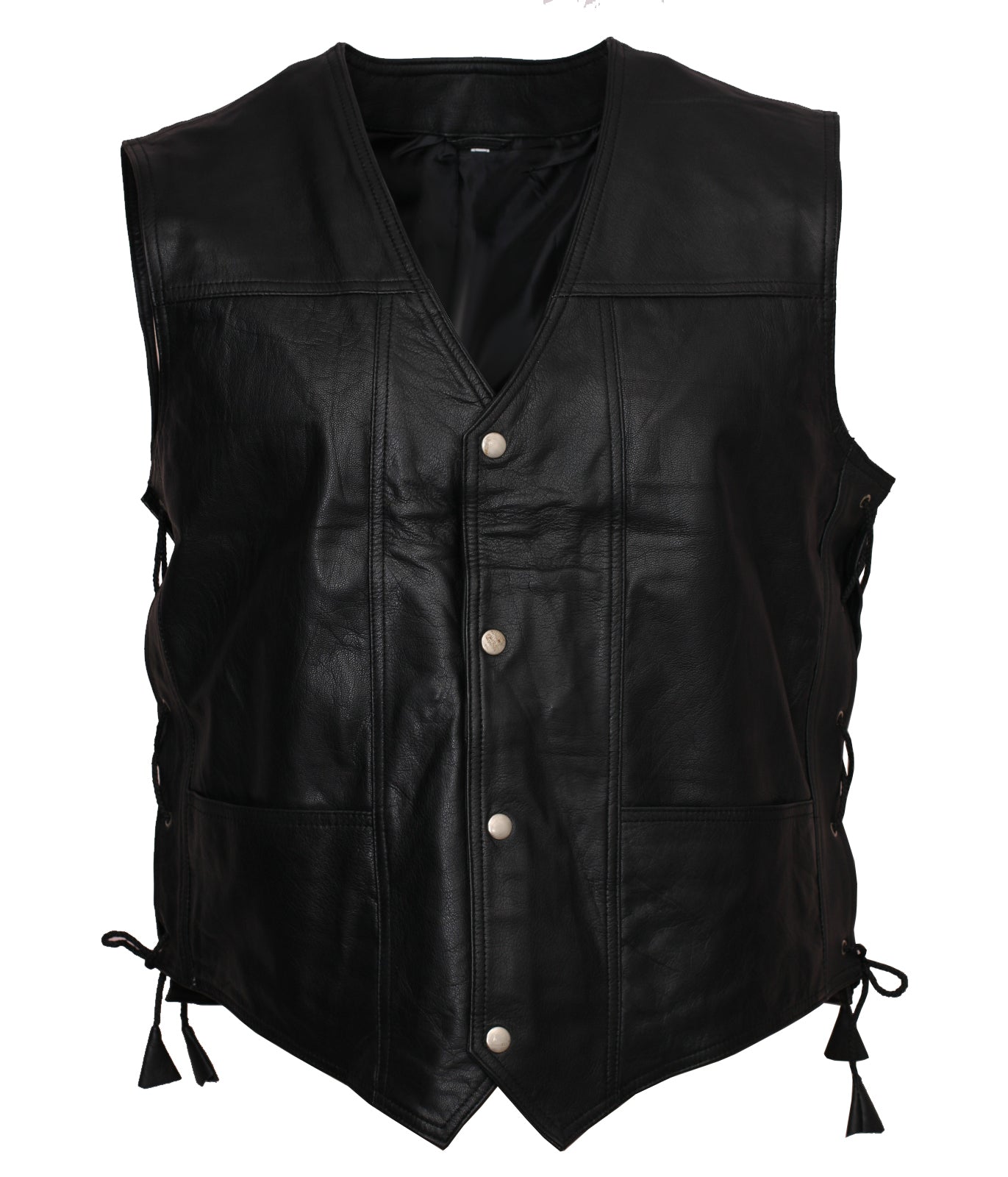 Men's Black Angel Vest Genuine Leather Vest