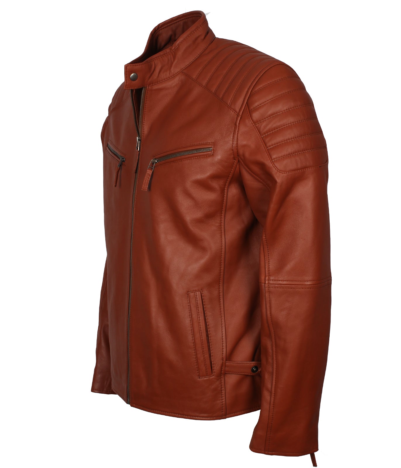 Men's Brown Designer Biker Leather Jacket