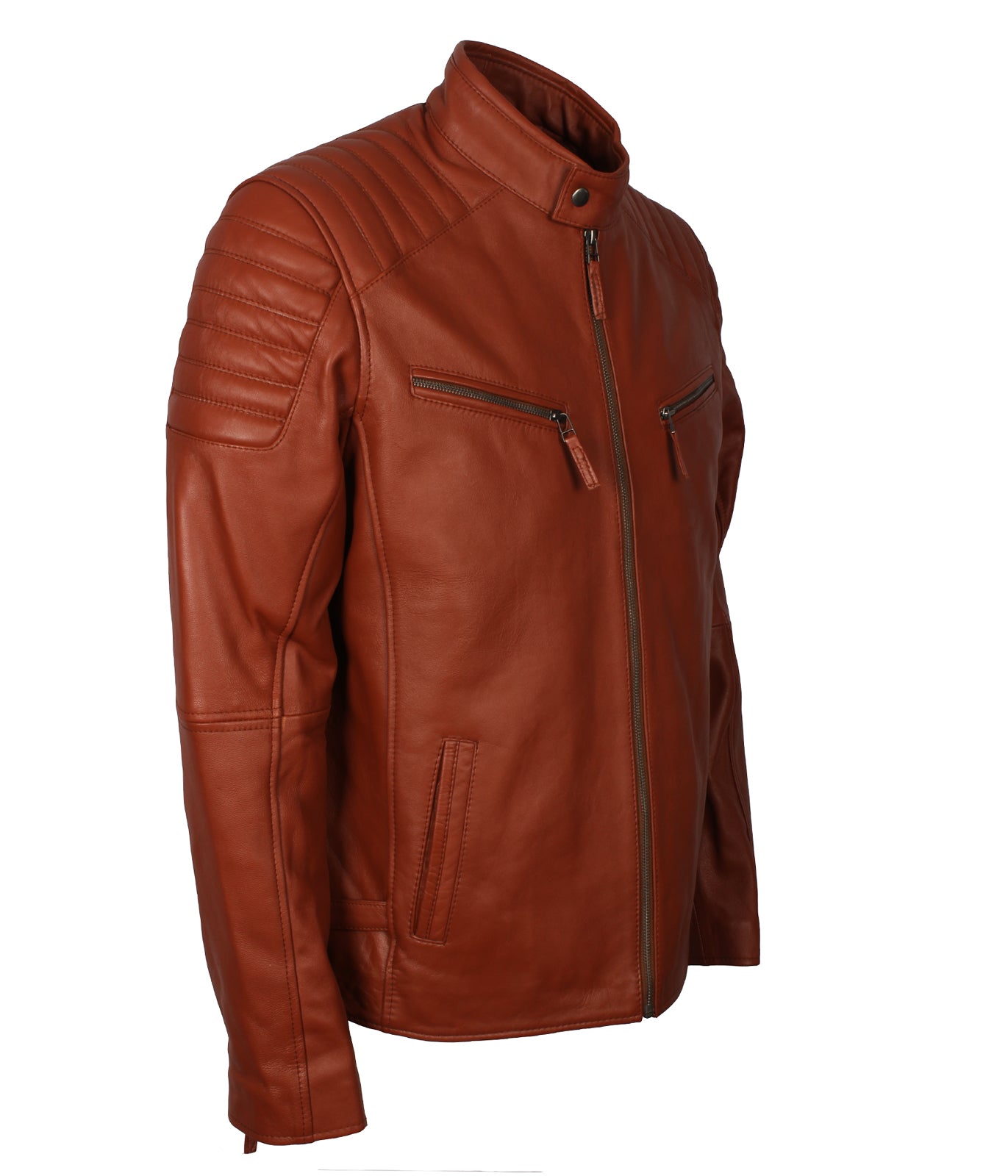 Men's Brown Designer Biker Leather Jacket