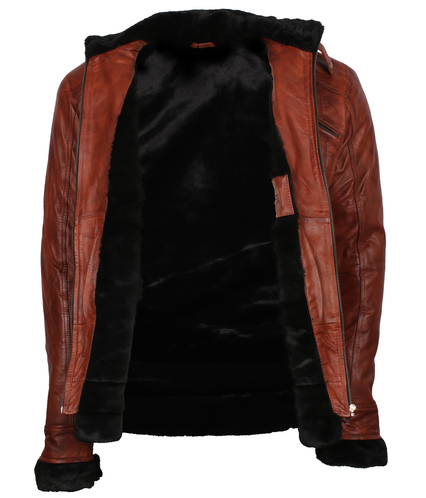 Brown Inner Faux Fur Biker Leather Jacket - Fall in Rome Designer jacket