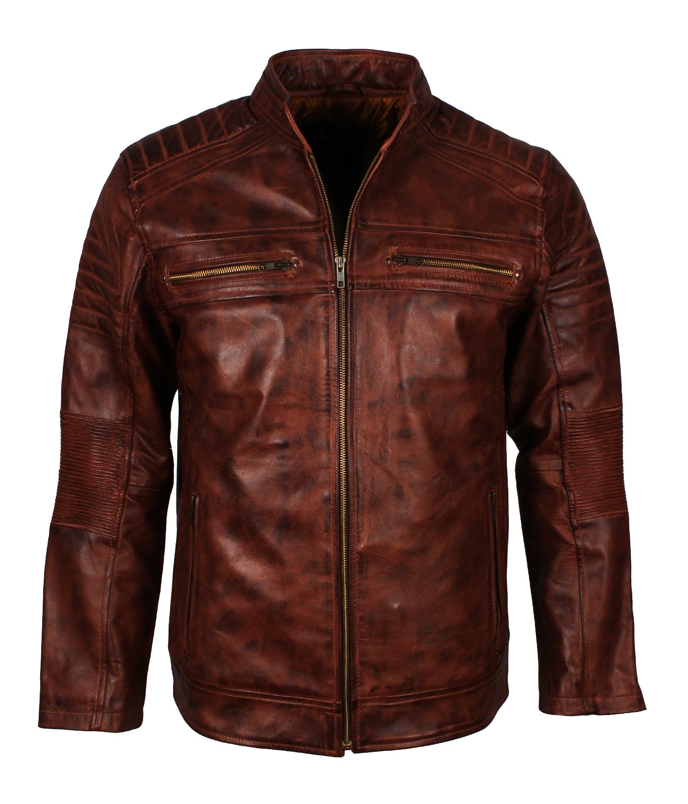 Men's Brown Waxed Vintage Leather Jacket