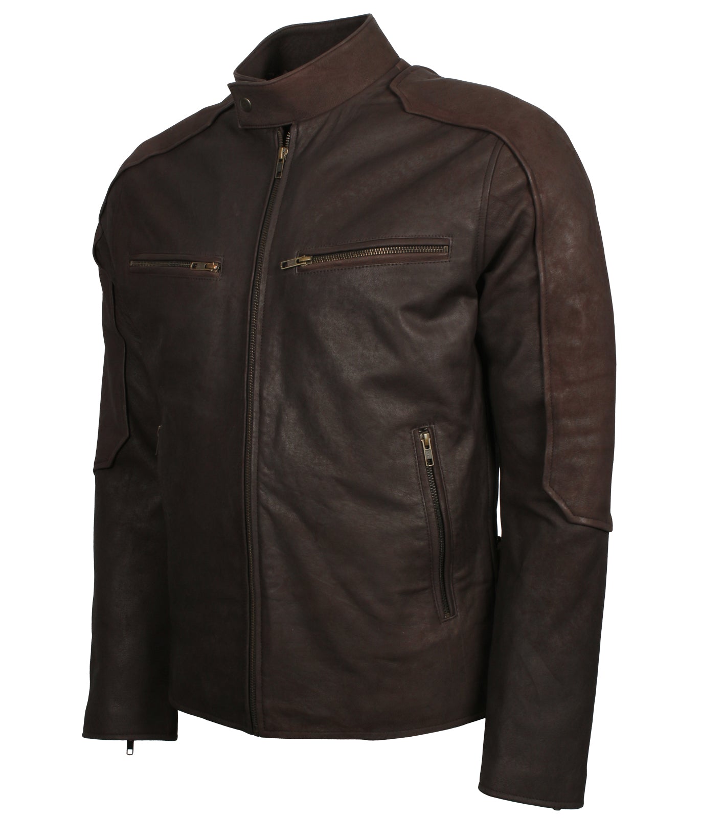 Men's Dark Brown Biker Leather Jacket