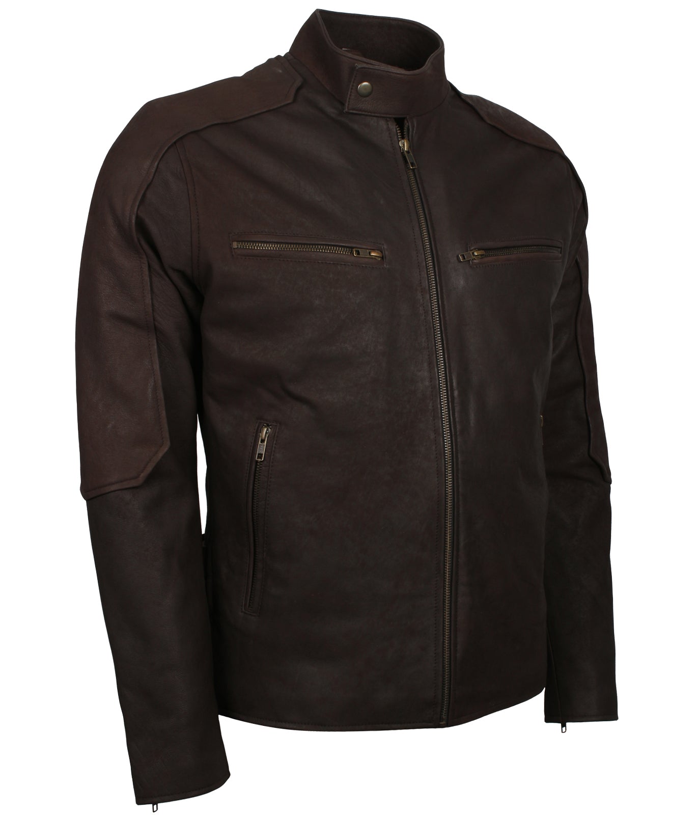 Men's Dark Brown Biker Leather Jacket