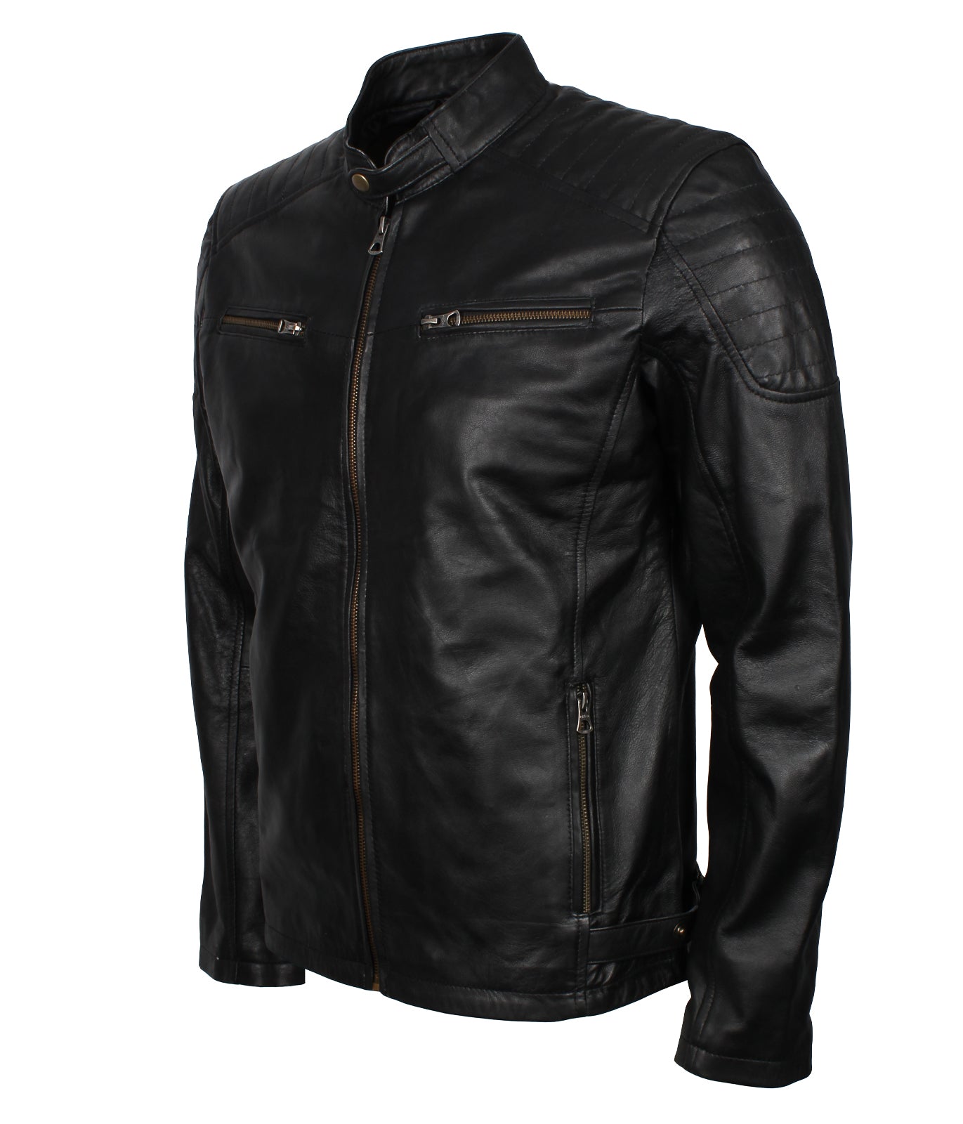Men's Designer Black Biker Leather Jacket