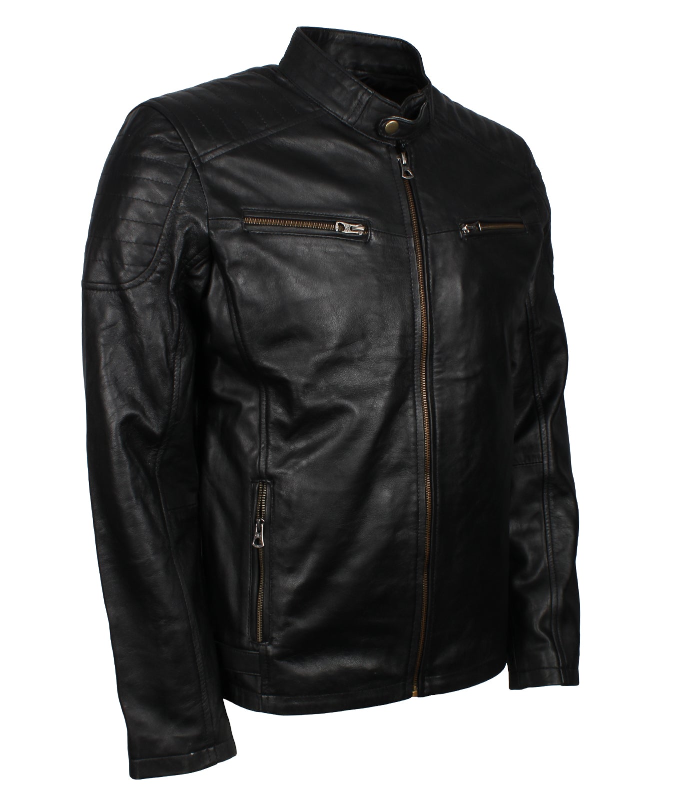 Men's Designer Black Biker Leather Jacket
