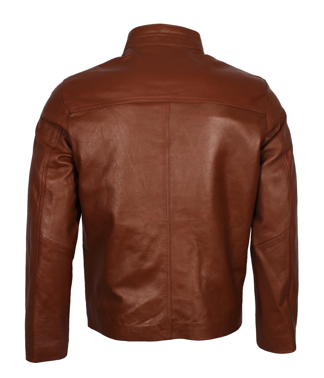 Men's Designer Brown Biker Leather Jacket - Braun Casual Lederjacke