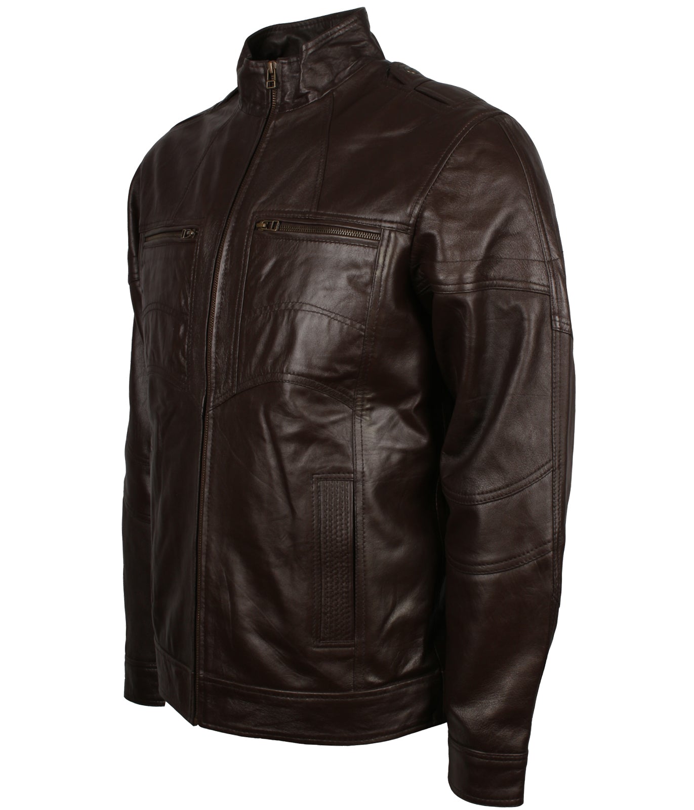 Designer Dark Brown Vintage Biker Leather Jacket