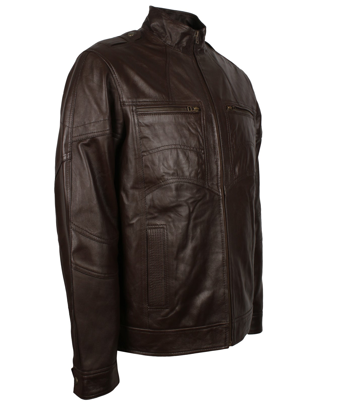 Designer Dark Brown Vintage Biker Leather Jacket