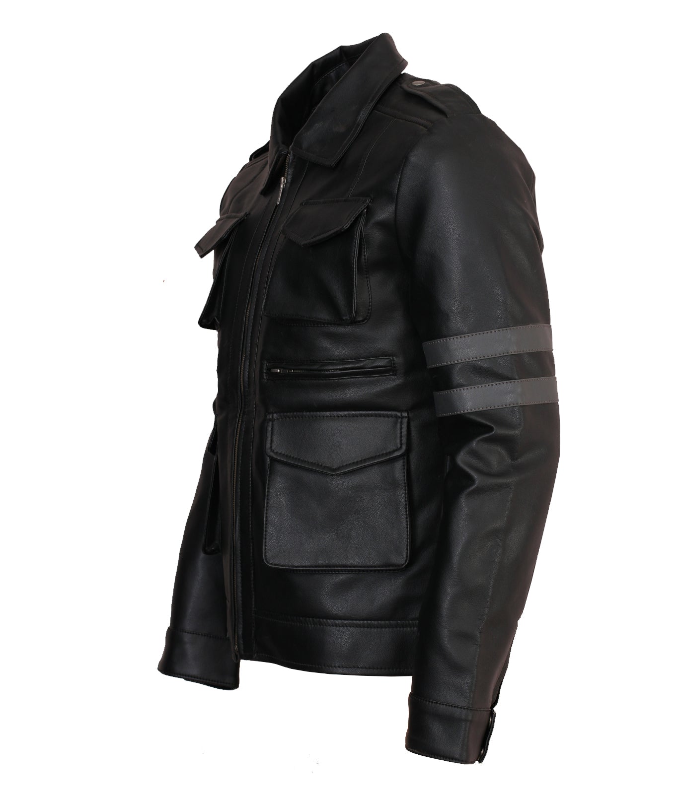 Men's Resident Evil Multi Pockets Genuine Leather Jacket
