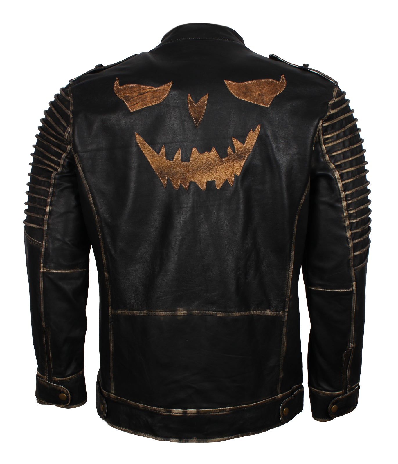 Men's Black Hooded Killing Joke Scarecrow Leather Jacket