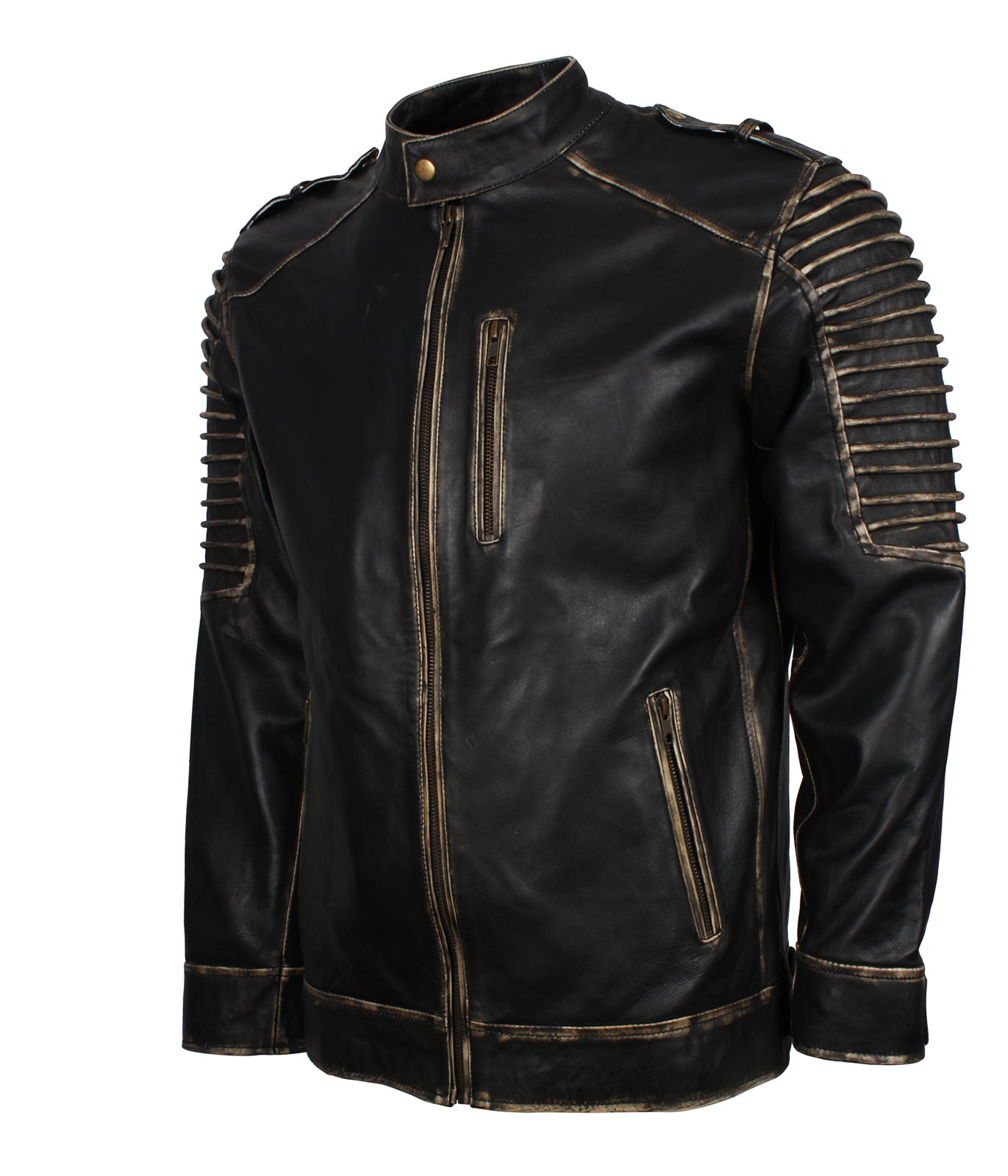 Men's Black Hooded Killing Joke Scarecrow Leather Jacket