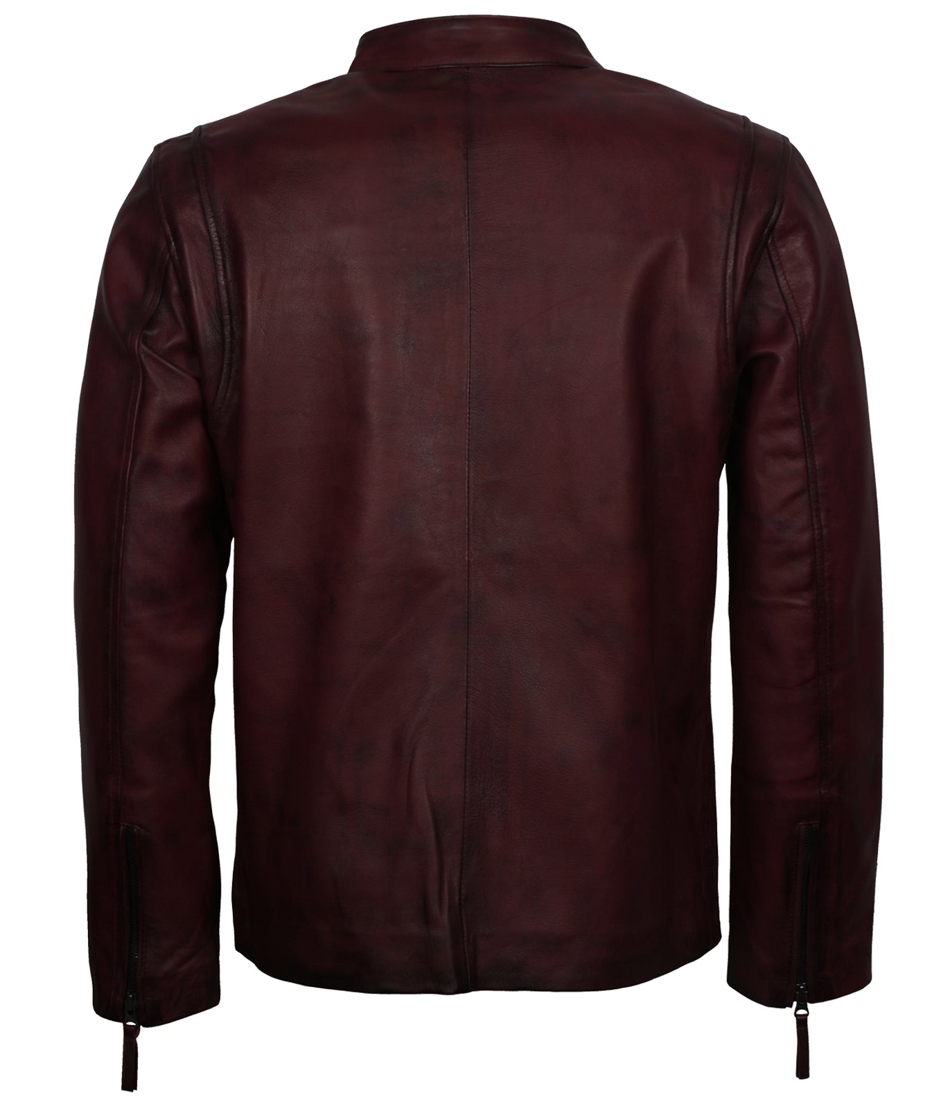 Motorcycle Maroon Waxed Biker Leather Jacket