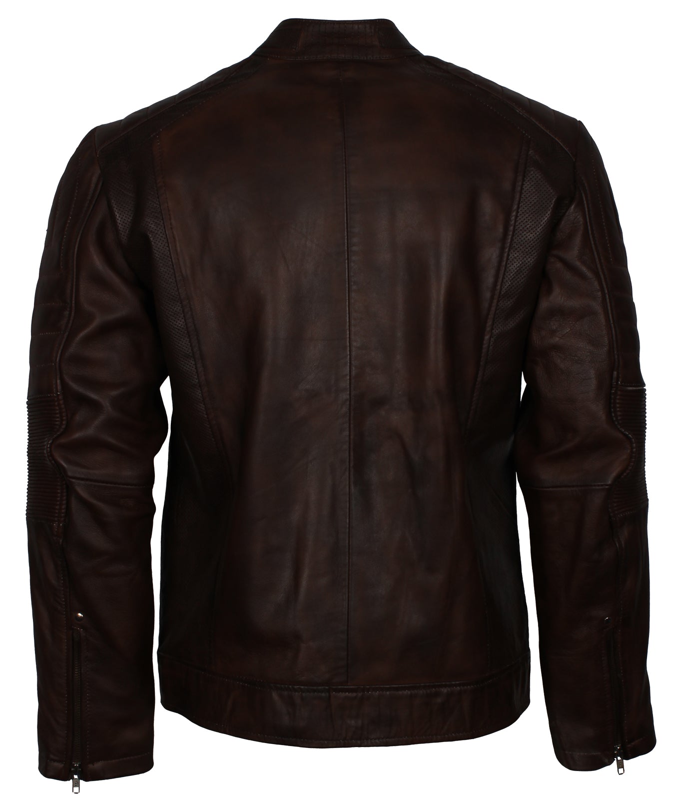 Vintage Cafe Racer Biker Leather Jacket