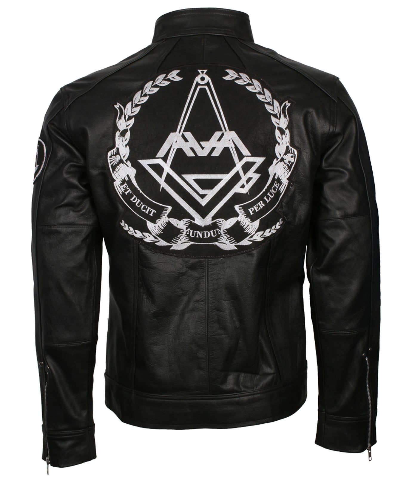 Mens Biker Black Motorcycle Love Leather Jacket - Herren Schwarz Biker Lederjacke