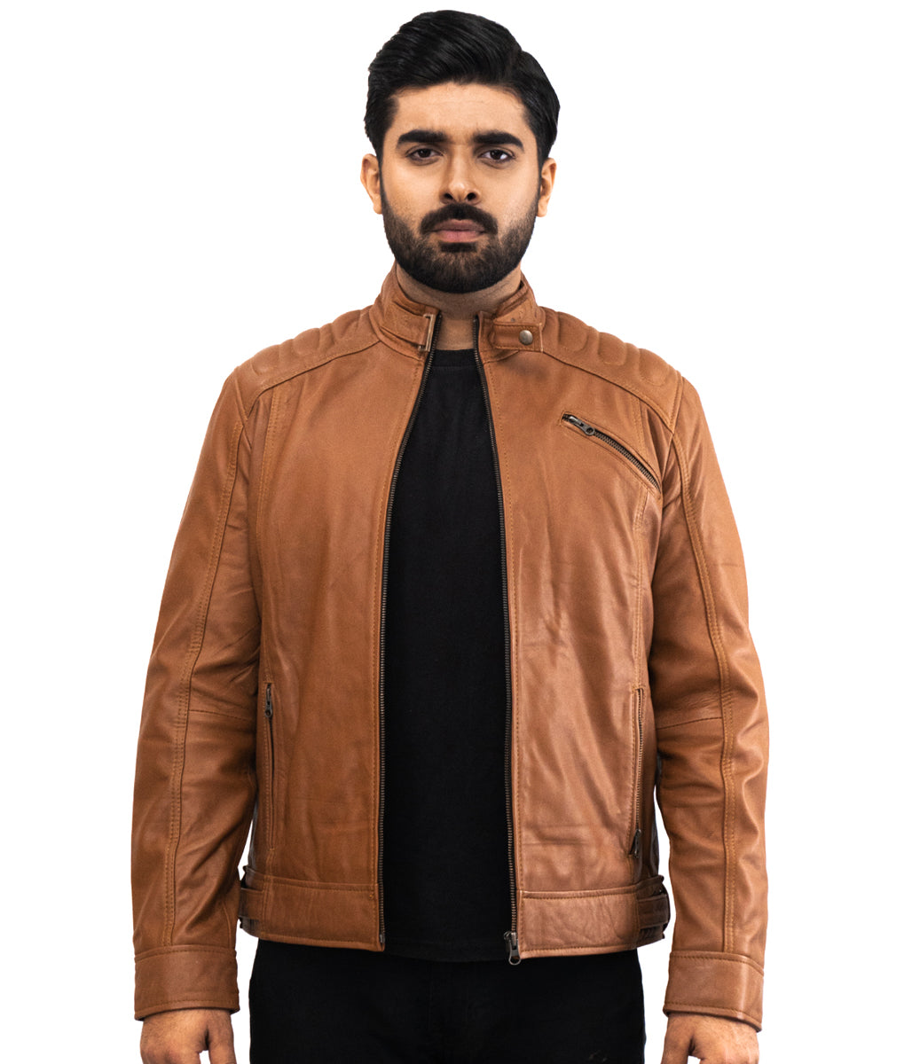 Motor Biker Mode Casual Leather Jacket - Herren Casual Lederjacke